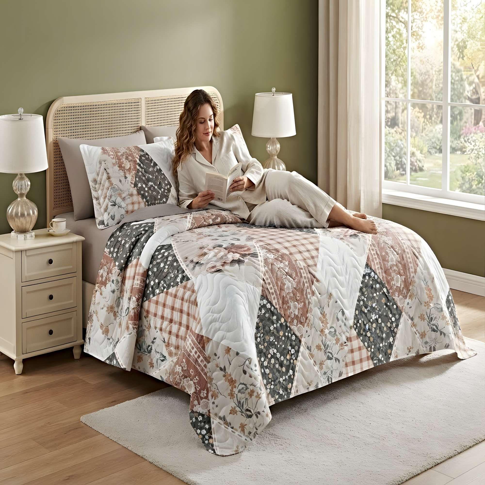 CUBRECAMA QUILT DE VERANO ULTRA FRESCO PLAZA Y MEDIA C2-2
