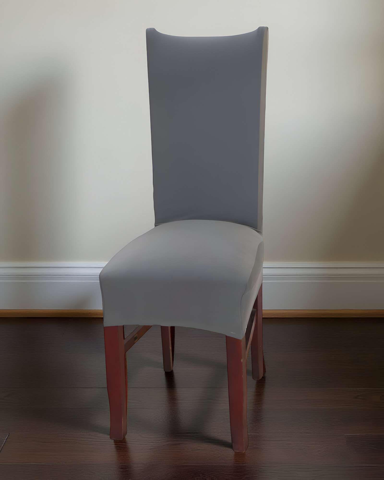 SET DE 6 FUNDAS DE SILLA ELASTICADAS COLOR GRIS-3