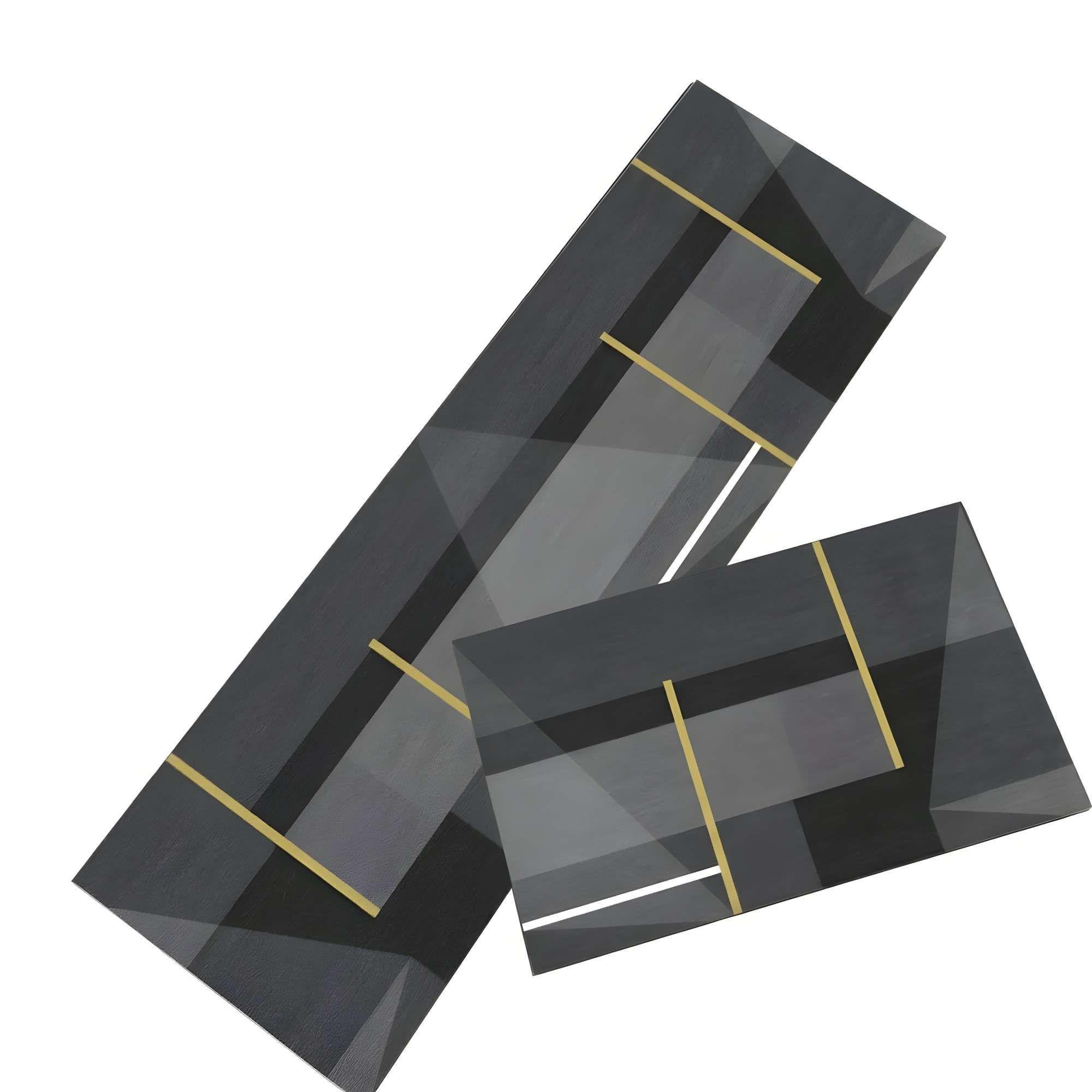DUO DE  ALFOMBRAS DE GOMA MINIMALISTAS PARA COCINA B3-3