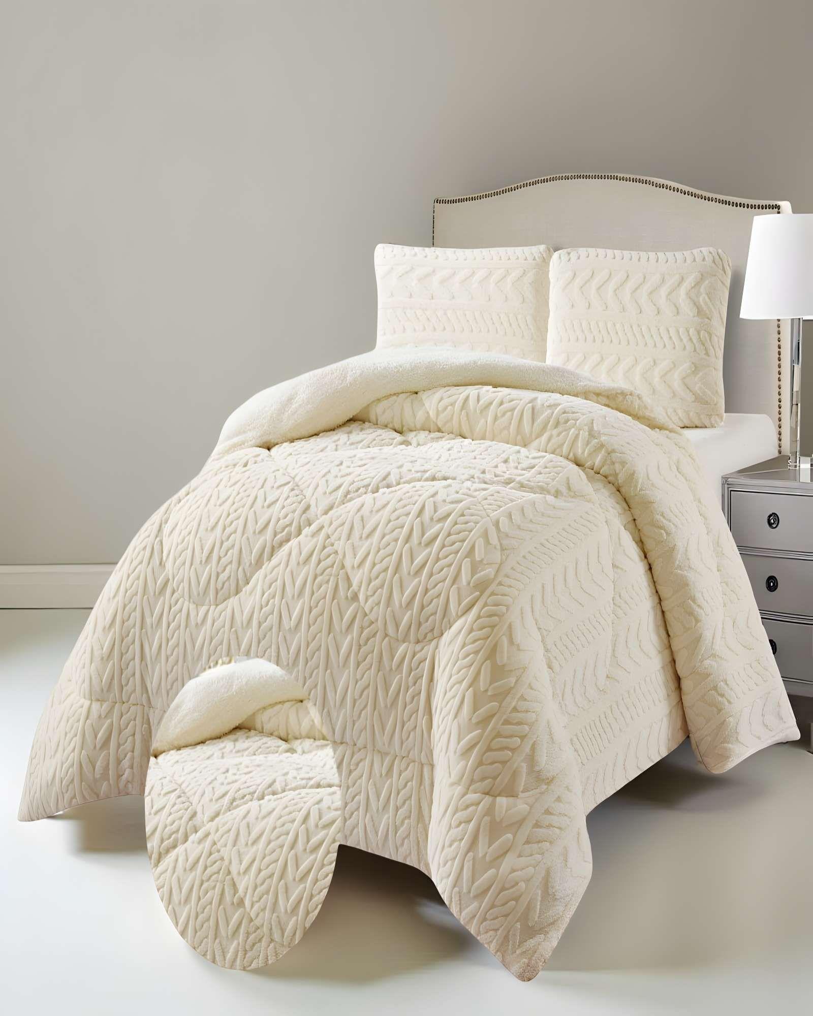 COBERTOR SHERPA TEXTURIZADO RM 2 PLAZAS BLANCO INVIERNO-2