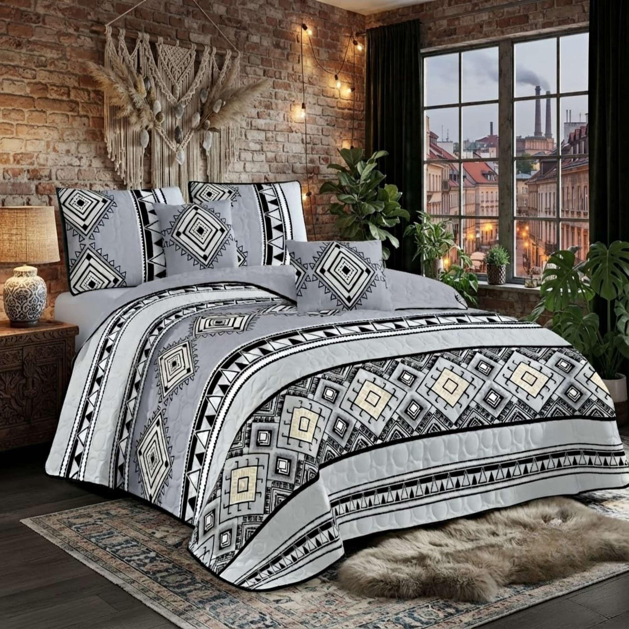 QUILT CUBRECAMA DE VERANO PLAZA Y MEDIA GRIS 04-3