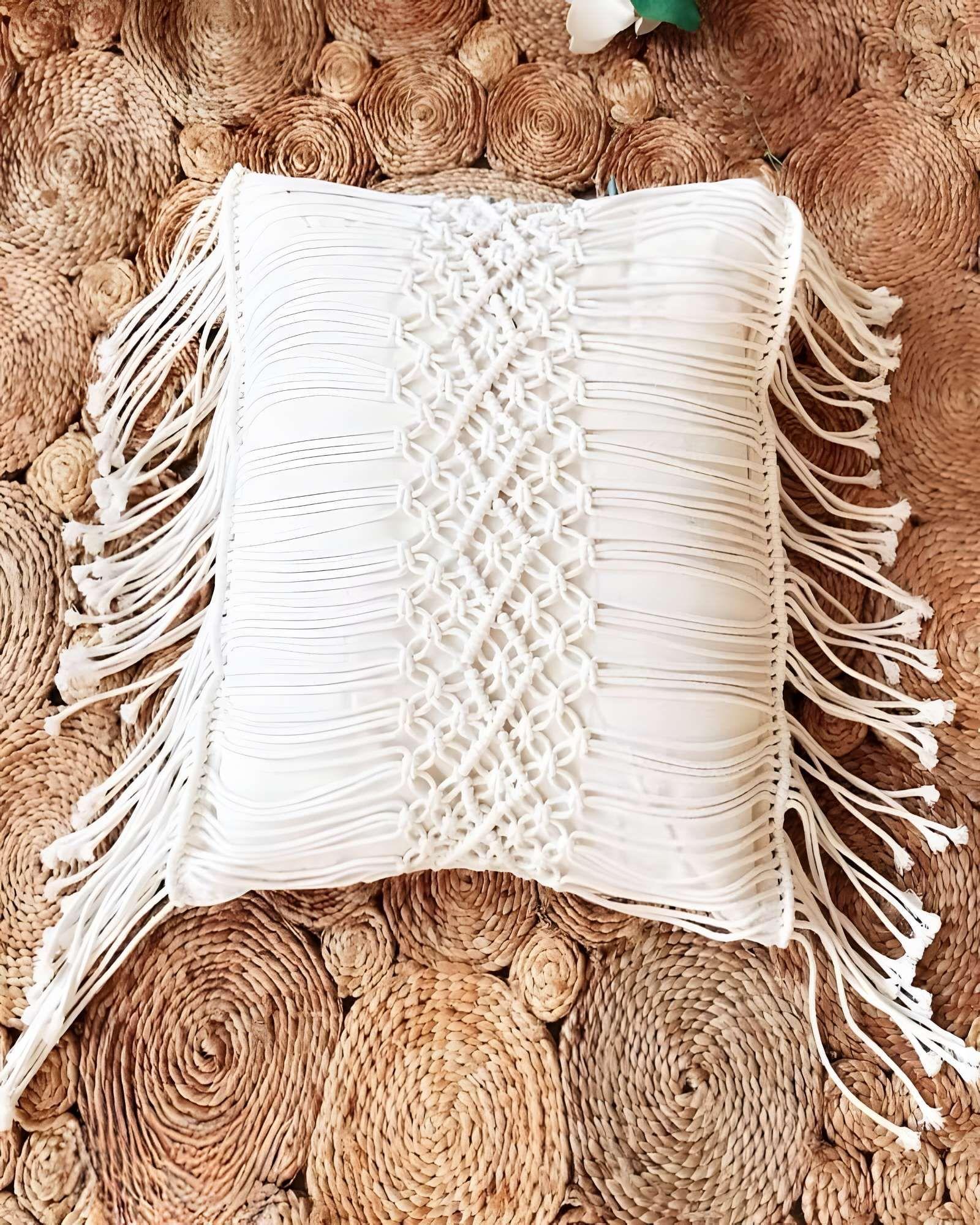 SET DE 2 FUNDAS DE COJIN CON ESTILO BOHEMIO 45X45CM BEIGE 01-3