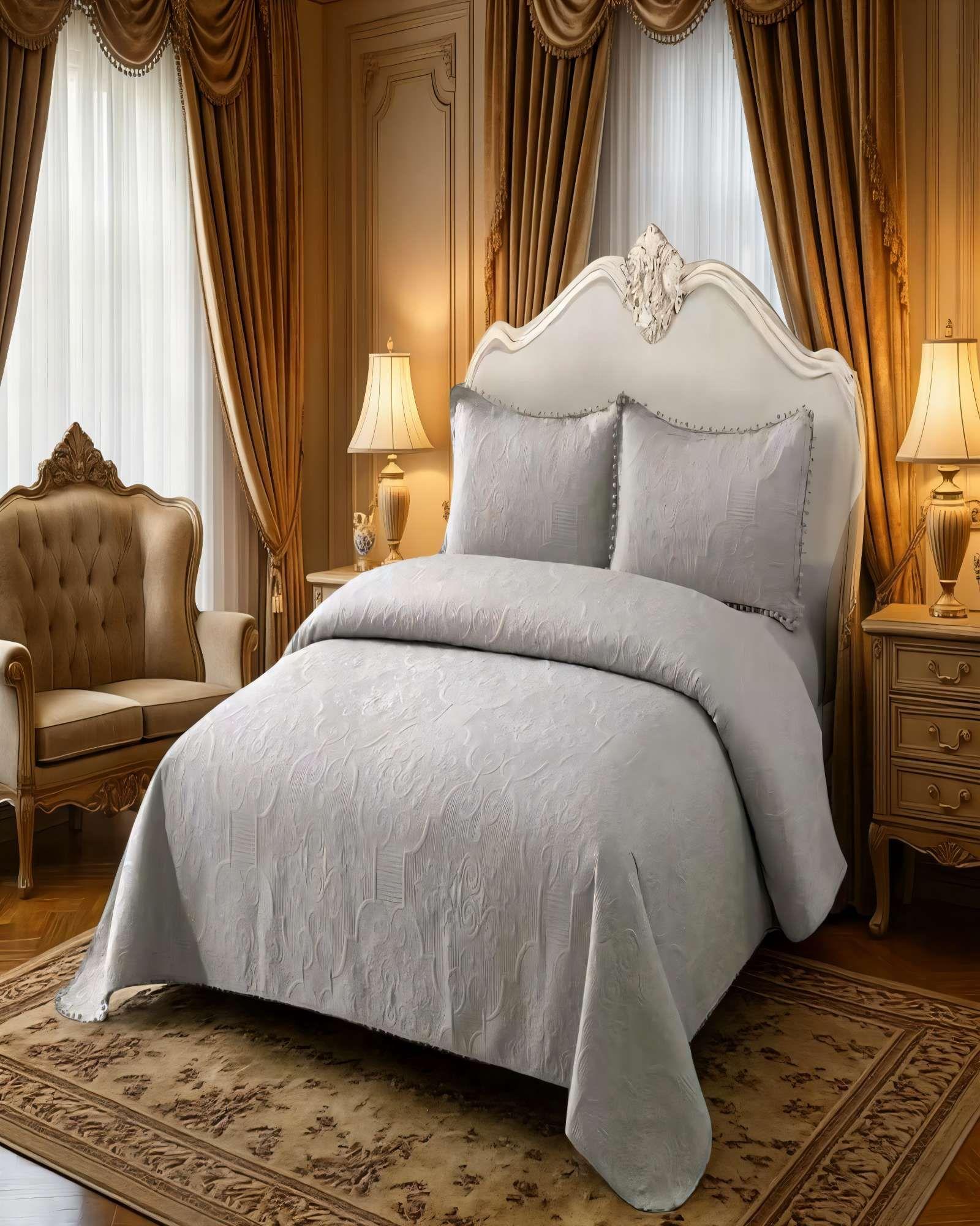 QUILT CUBRECAMA DE VERANO 2 PLAZAS CON POMPON COLOR GRIS -3