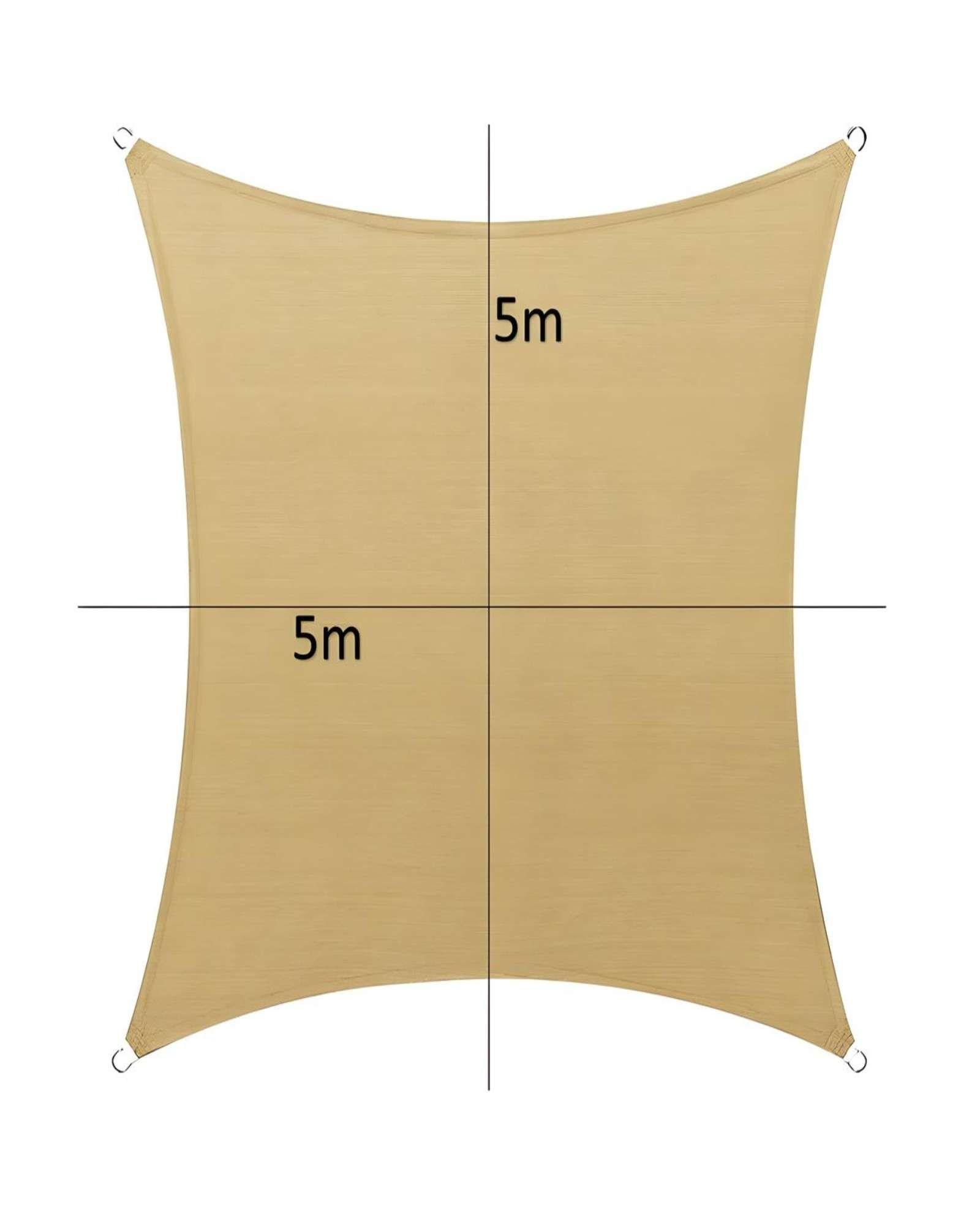 TOLDO DE LONA 5X5M | VELA CUADRADA PARA SOMBRA | PARASOL DE ALTA COBERTURA-3