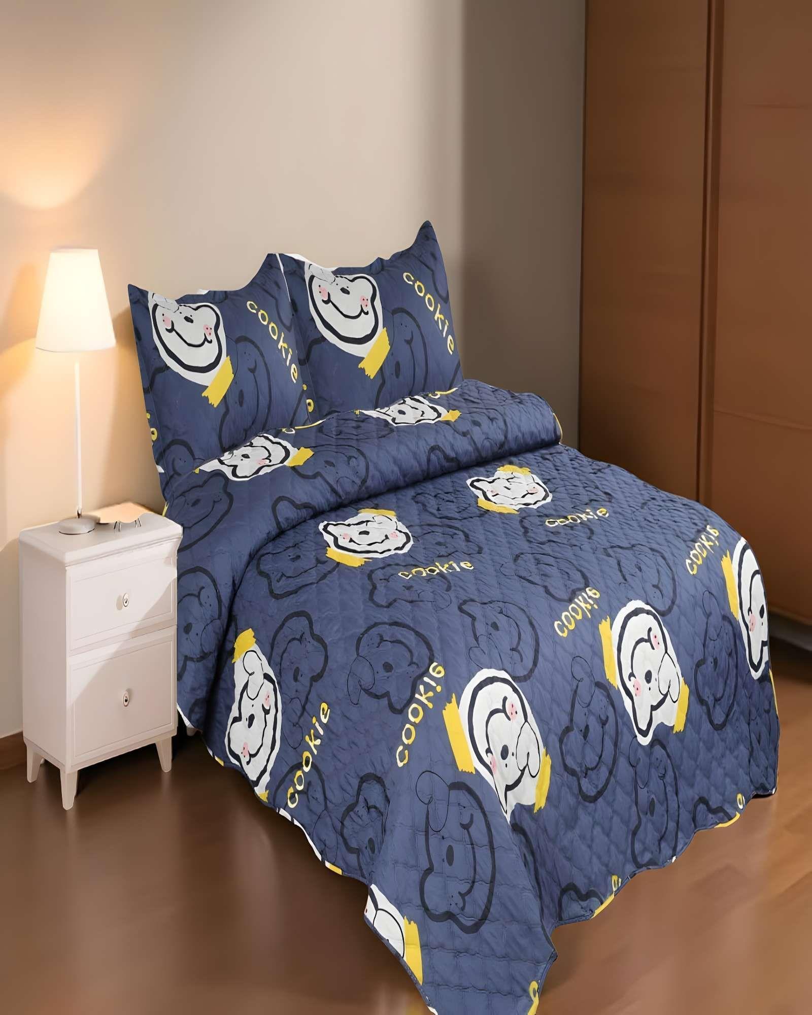 QUILT CUBRECAMA DE VERANO PLAZA Y MEDIA INFANTIL AZUL 05-3