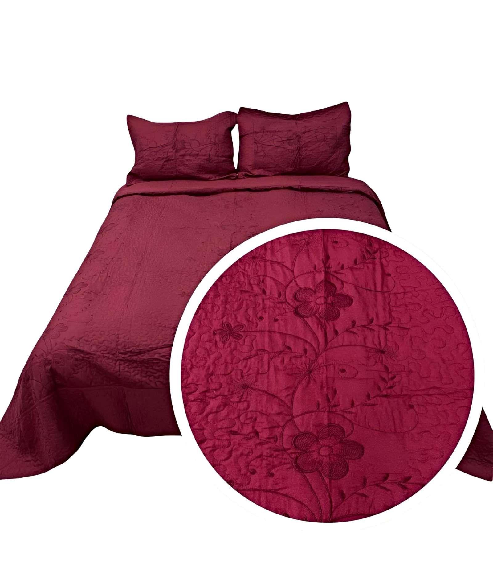 CUBRECAMA QUILT DE VERANO PLAZA Y MEDIA BORDADO A2-1