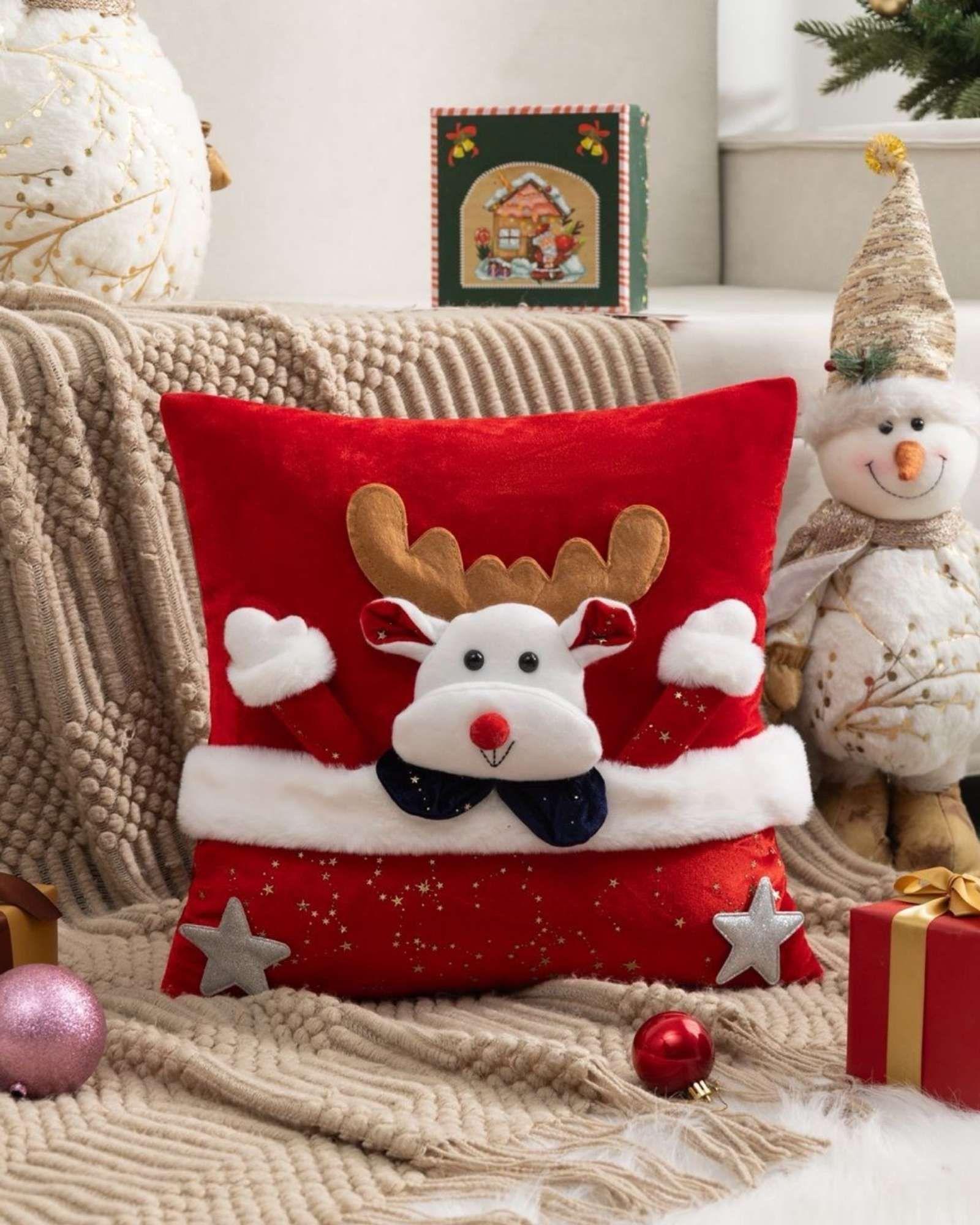 PACK DE 4 FUNDAS DE COJIN PARA NAVIDAD 3D   B15-1