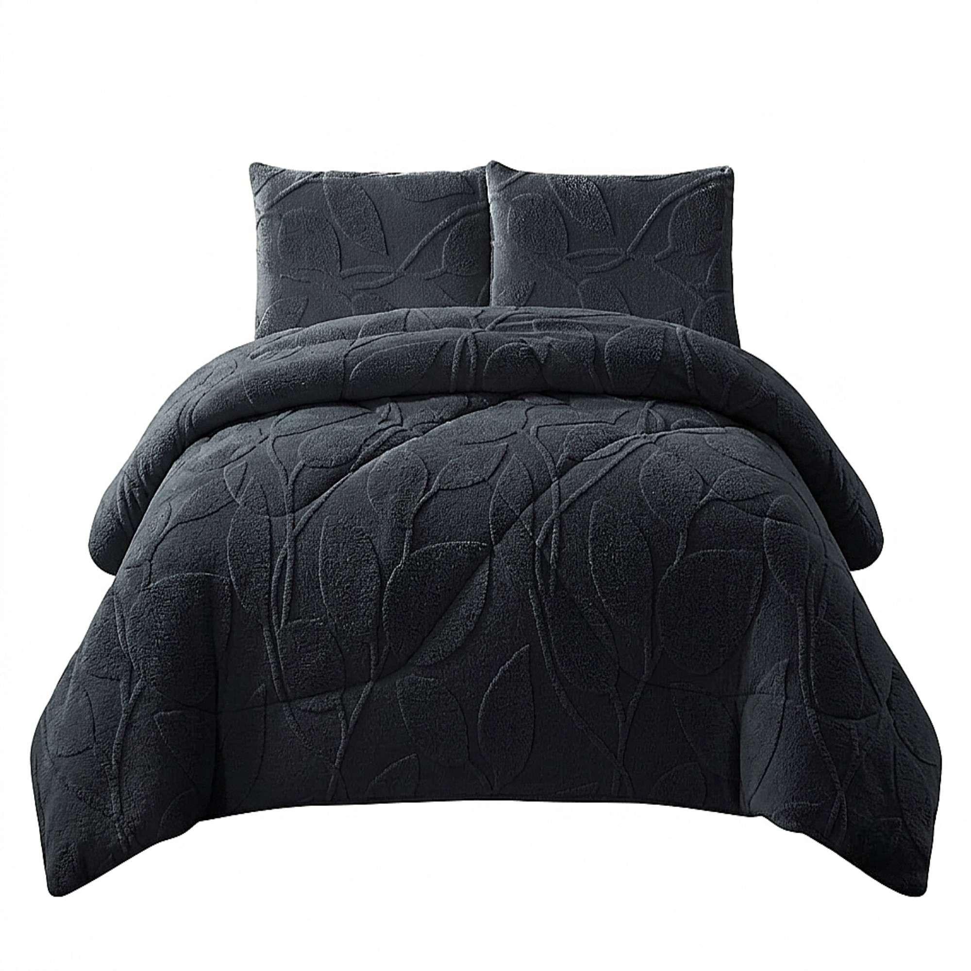 COBERTOR SHERPA TEXTURIZADO RY KING NEGRO-3