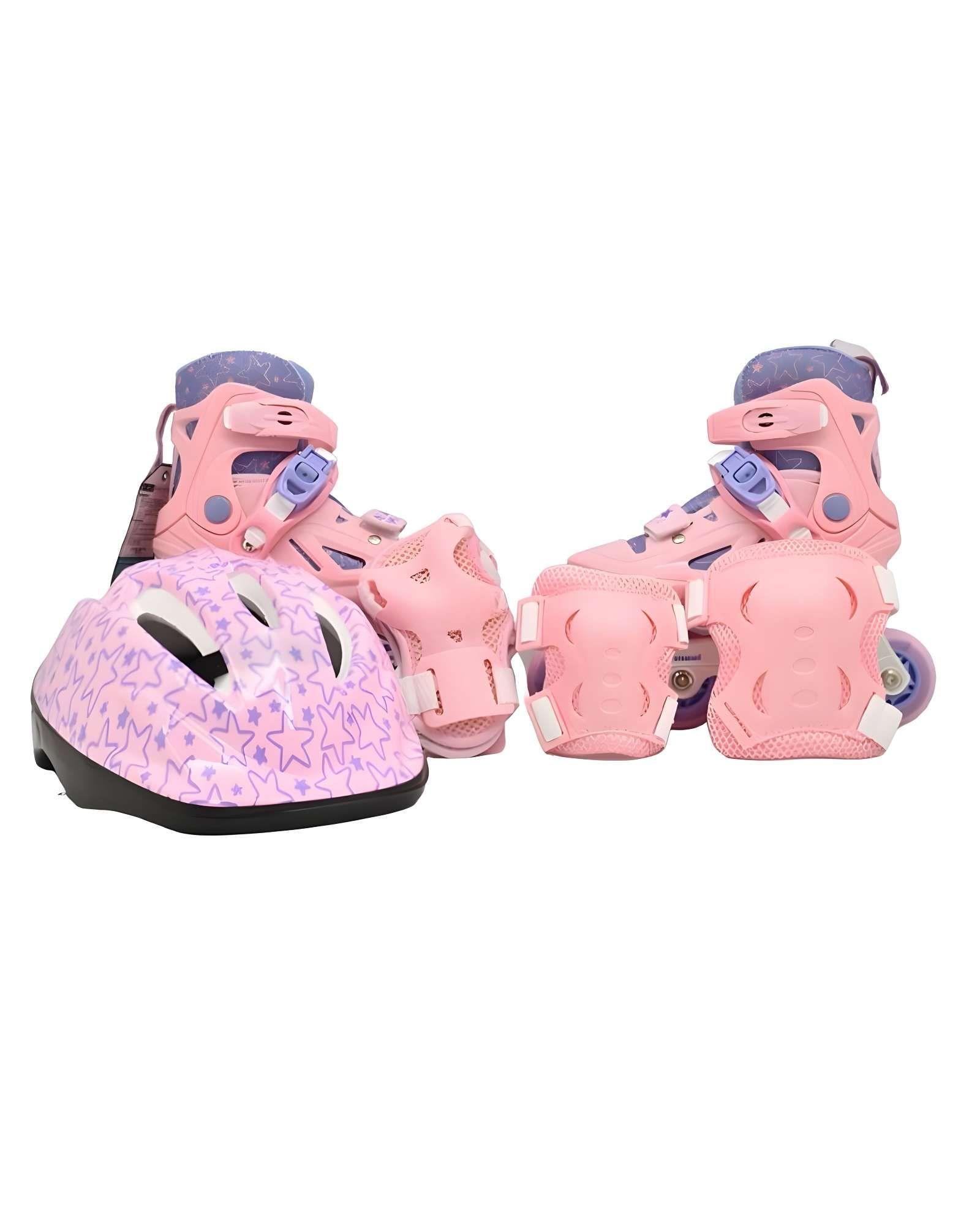 PATINES DE RUEDAS ILUMINADAS PARA NIÑA INCLUYE SET DE SEGURIDAD TALLA M 35-38-0