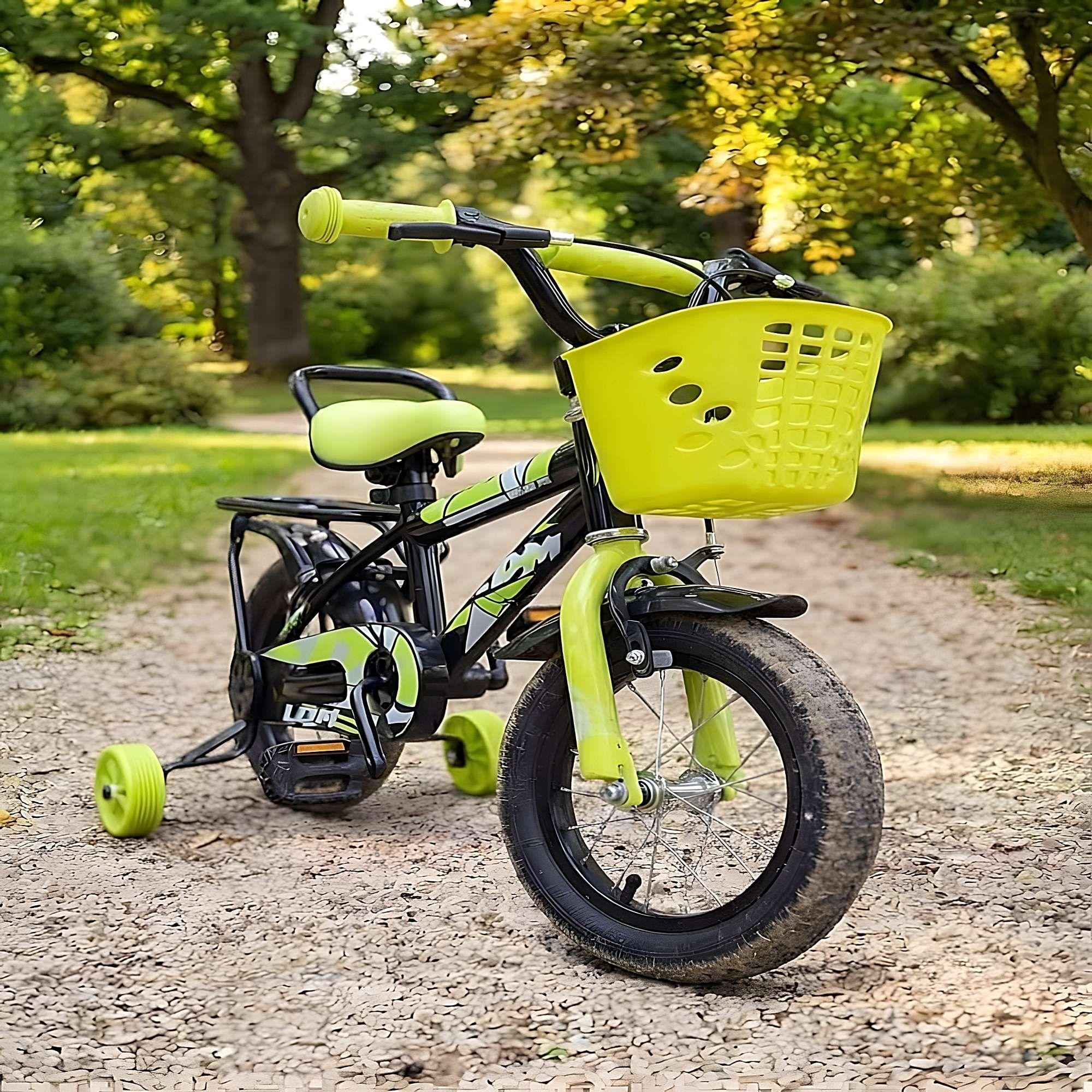 BICICLETA PARA NIÑOS ARO 14 CON RUEDITAS MAS KIT DE SEGURIDAD AMARILLO-2