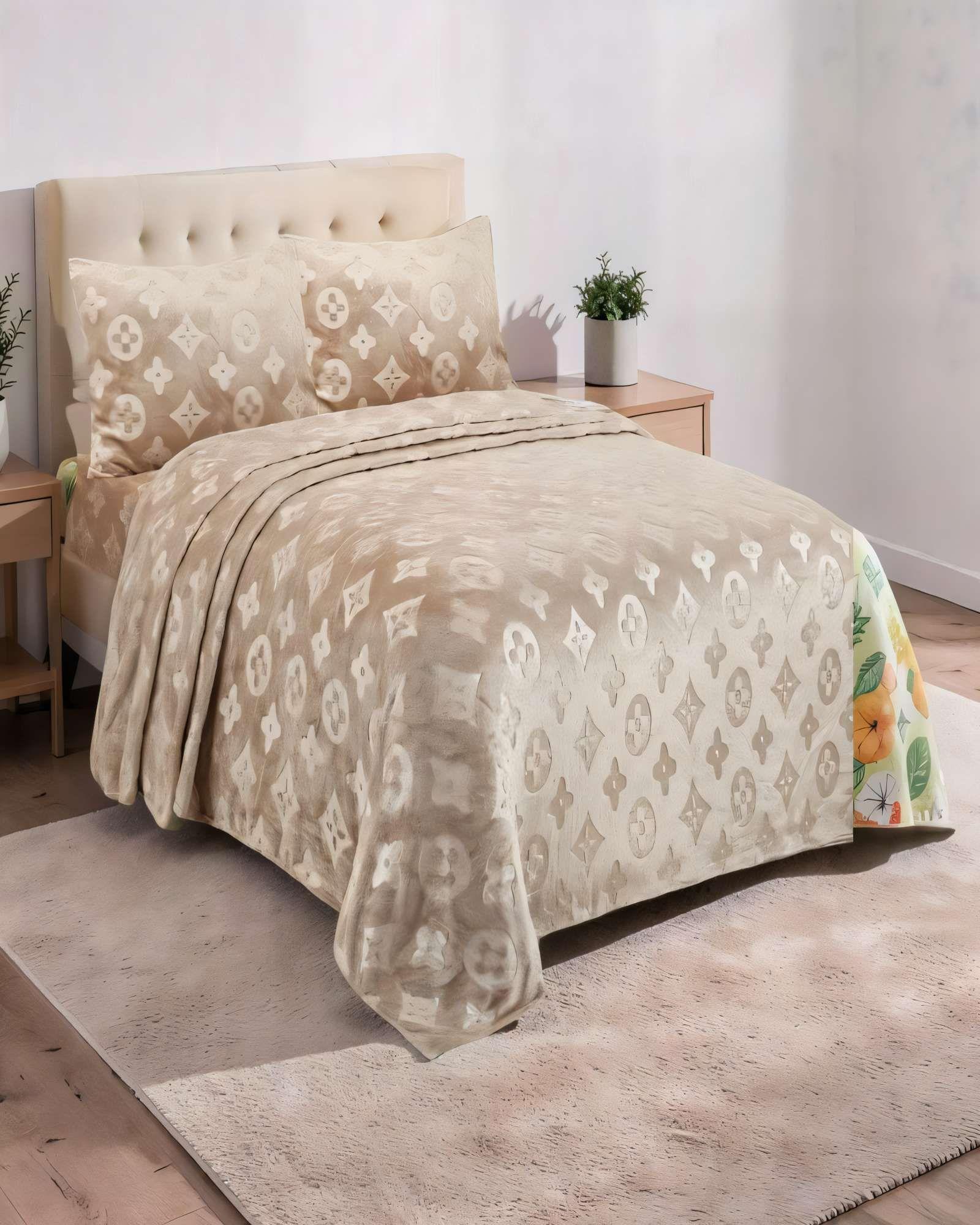 SET DE  SABANA POLAR PLUSH 2 PLAZAS COLOR BEIGE-3