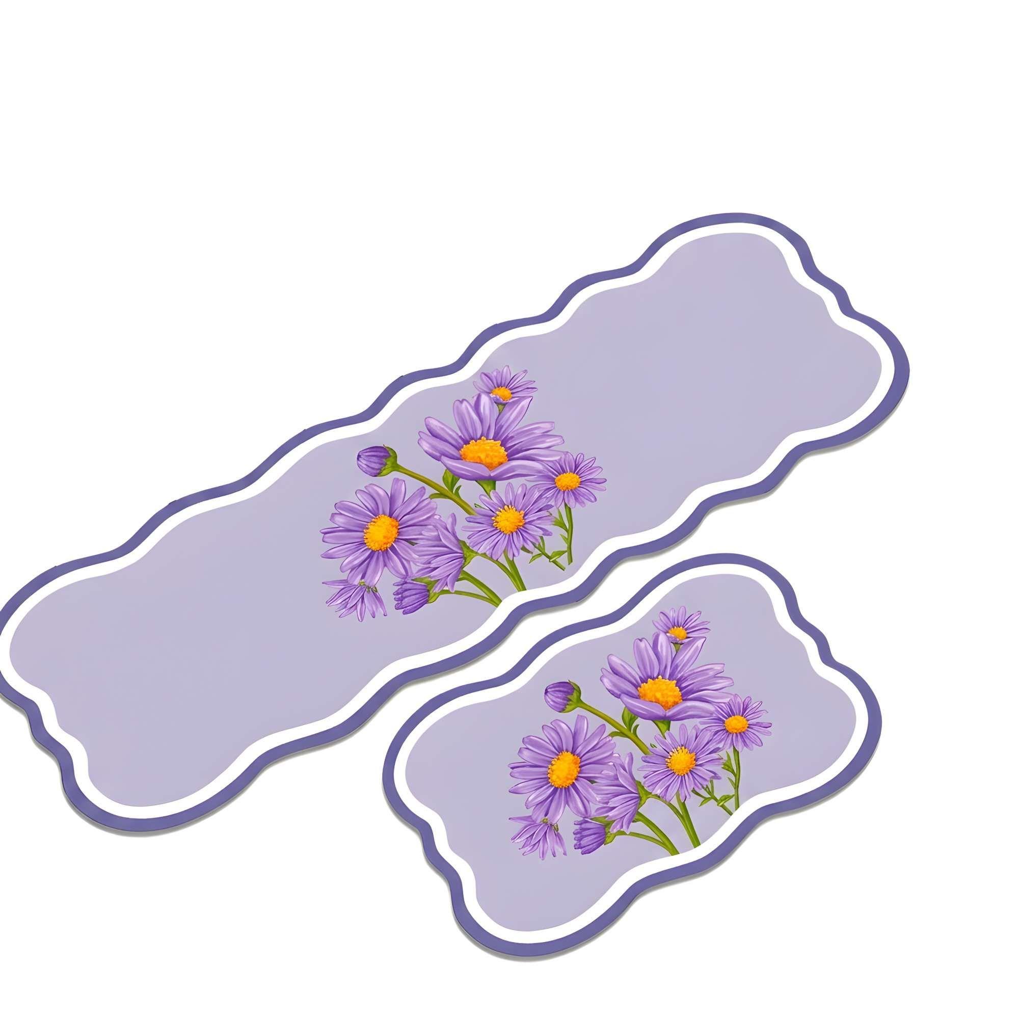 DUO DE  ALFOMBRAS DE GOMA MINIMALISTAS PARA COCINA B6-3
