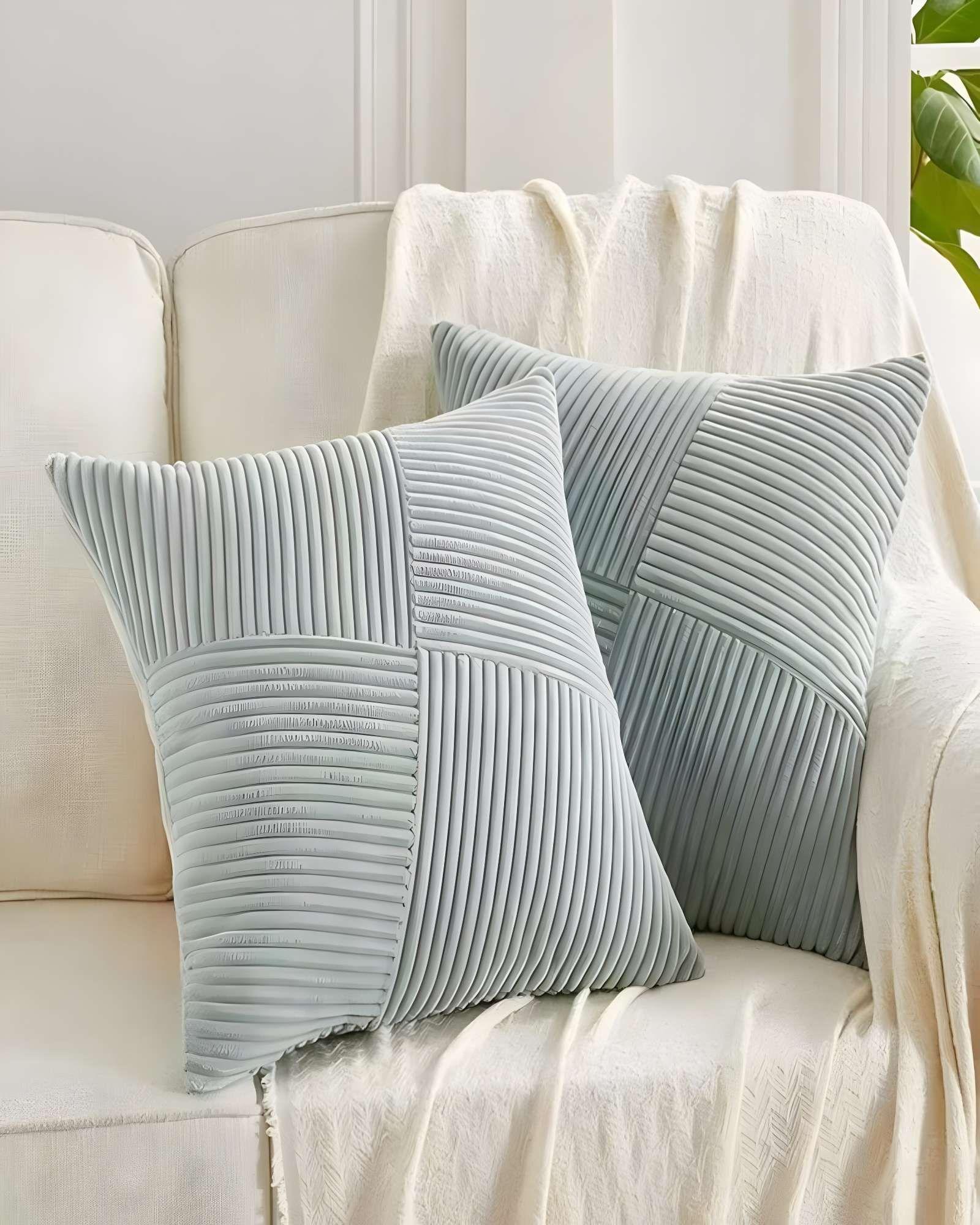 PACK DE 2 FUNDAS DE COJIN FELPA GRIS-2