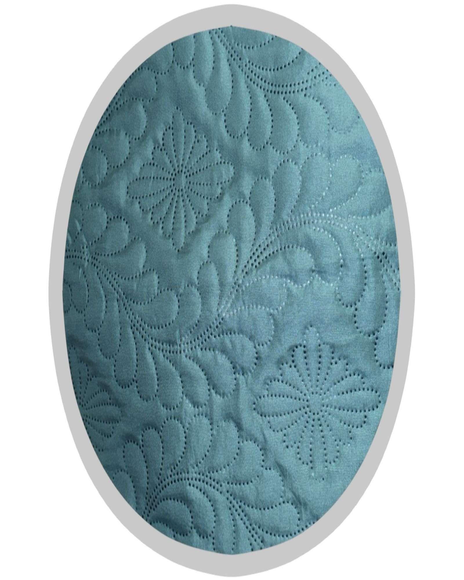 CUBRECAMA QUILT DE VERANO SUPER ELEGANTE PLAZA Y MEDIA 180X230 CM COLOR TURQUESA-2