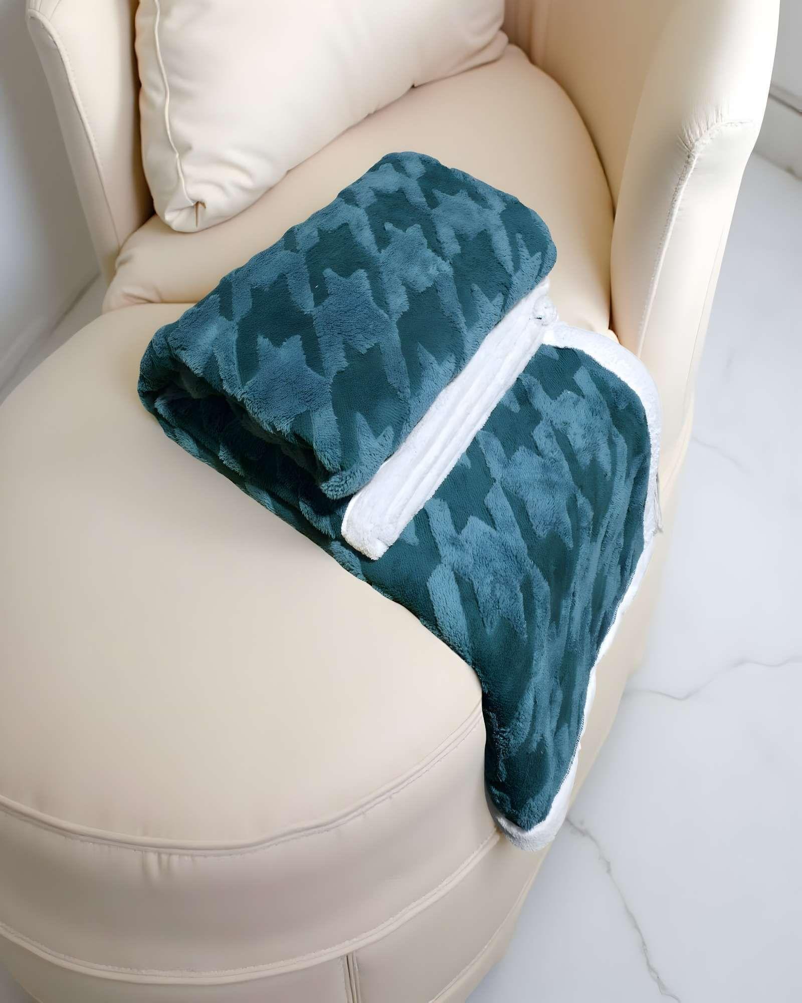 FRAZADA ELEGANTE 2 PLAZAS TURQUESA 200X230CM J7-3