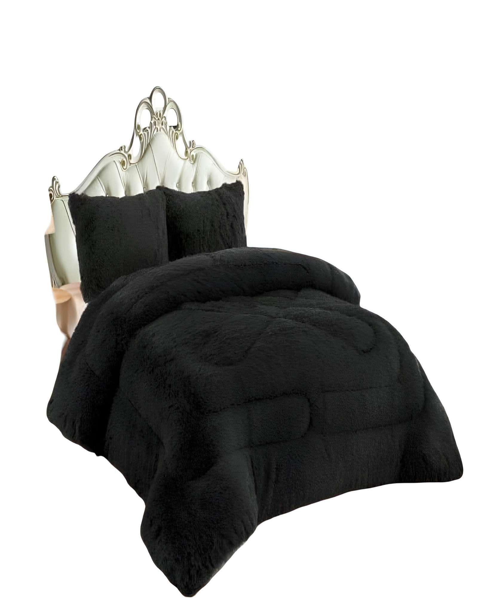 COBERTOR PELUDOS PREMIUM 2 PLAZAS 230CM X 250CM COLOR NEGRO-0