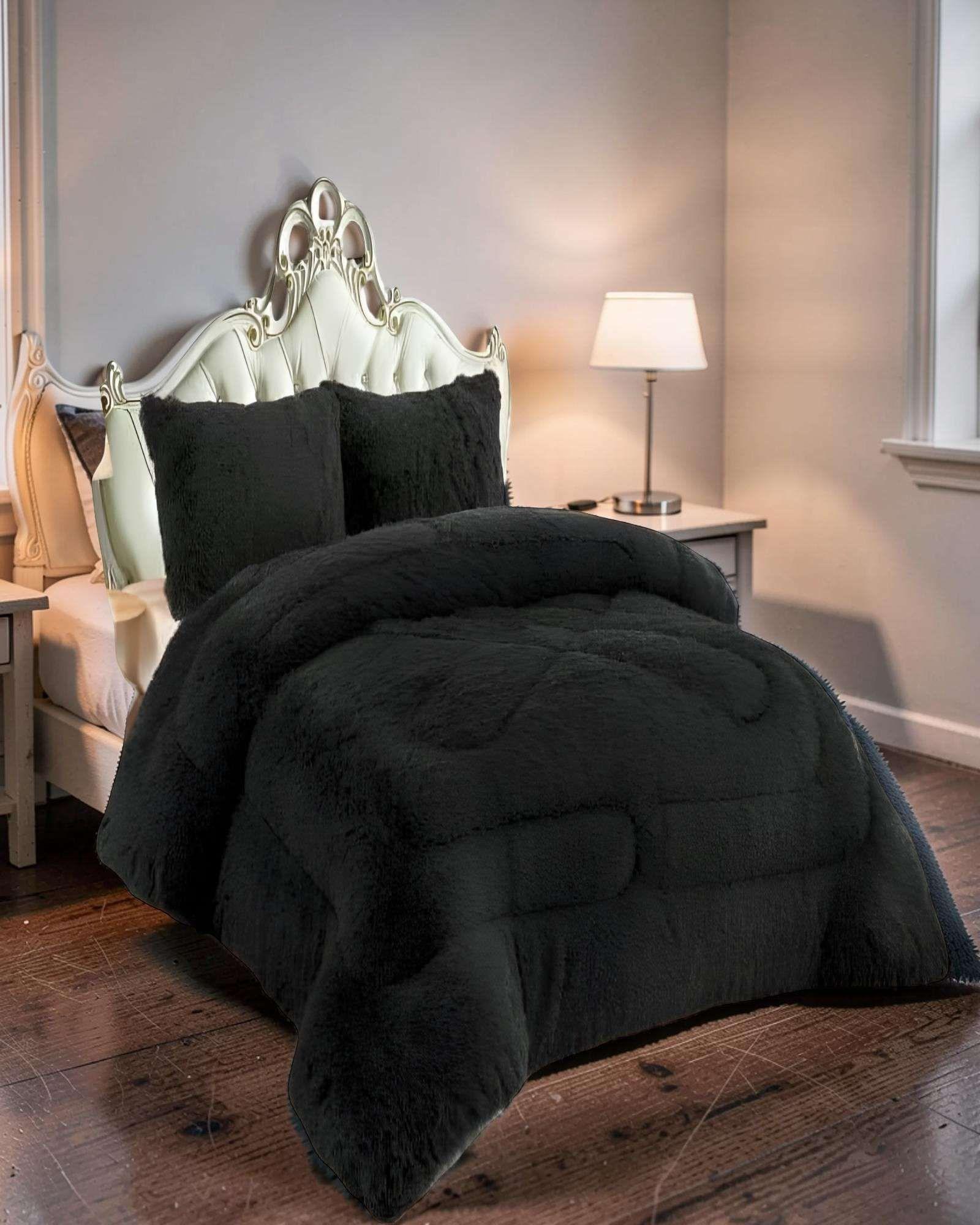 COBERTOR PELUDOS PREMIUM 2 PLAZAS 230CM X 250CM COLOR NEGRO-2