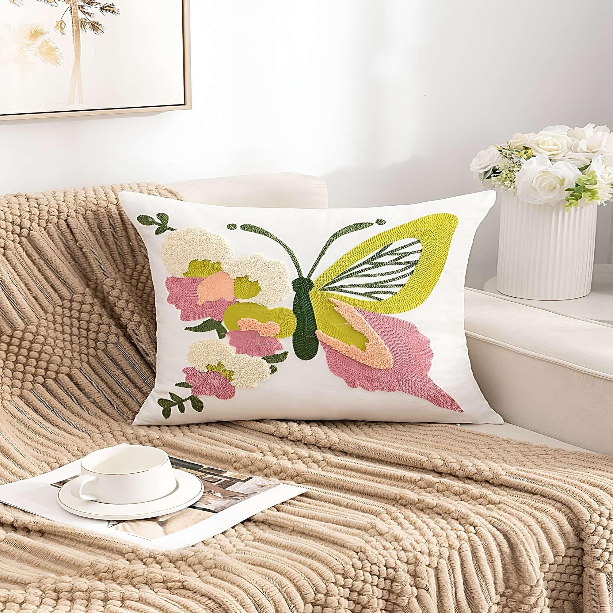 SET DE 4 FUNDAS DE COJIN BORDADA SIN BORLAS 45X45 CM F34-2