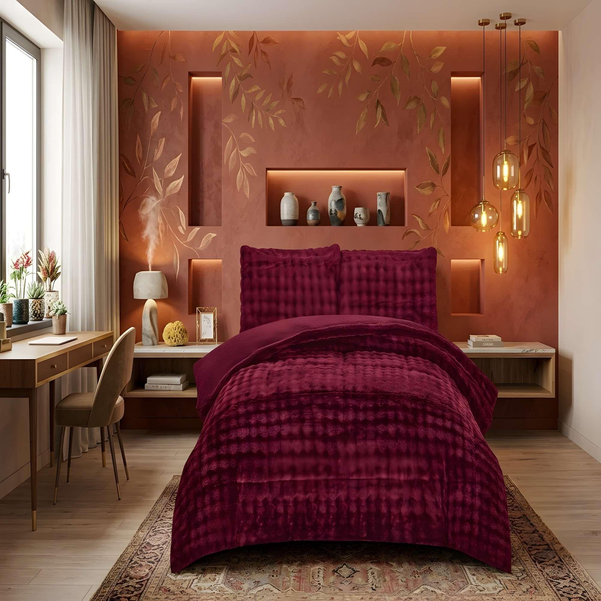 COBERTOR PREMIUM CONFORT 2 PLAZA 230CM X 250CM COLOR BURDEO-1