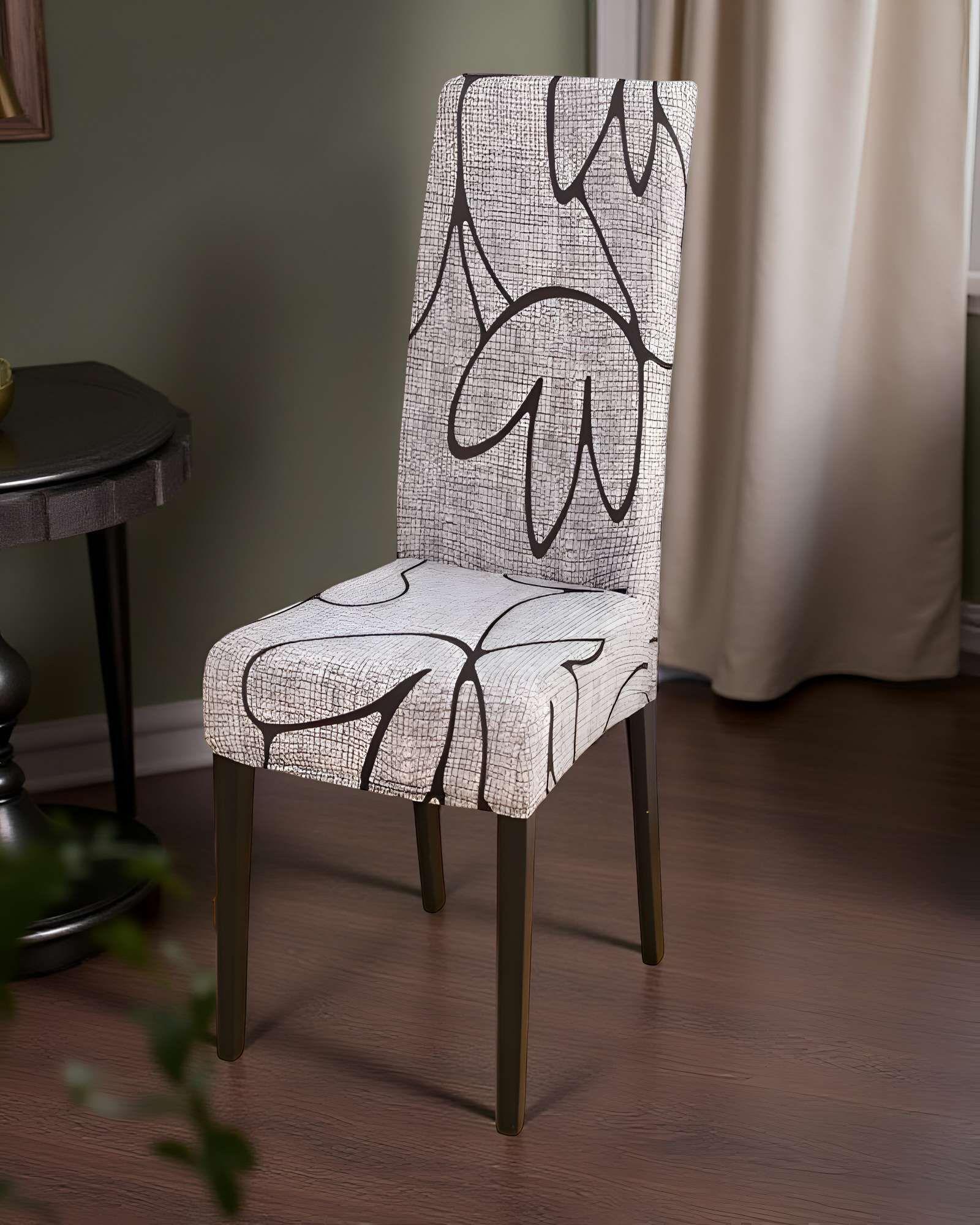 SET DE 6 FUNDAS DE SILLA ELASTICADAS CON DISEÑO ESTAMPADO F28-2