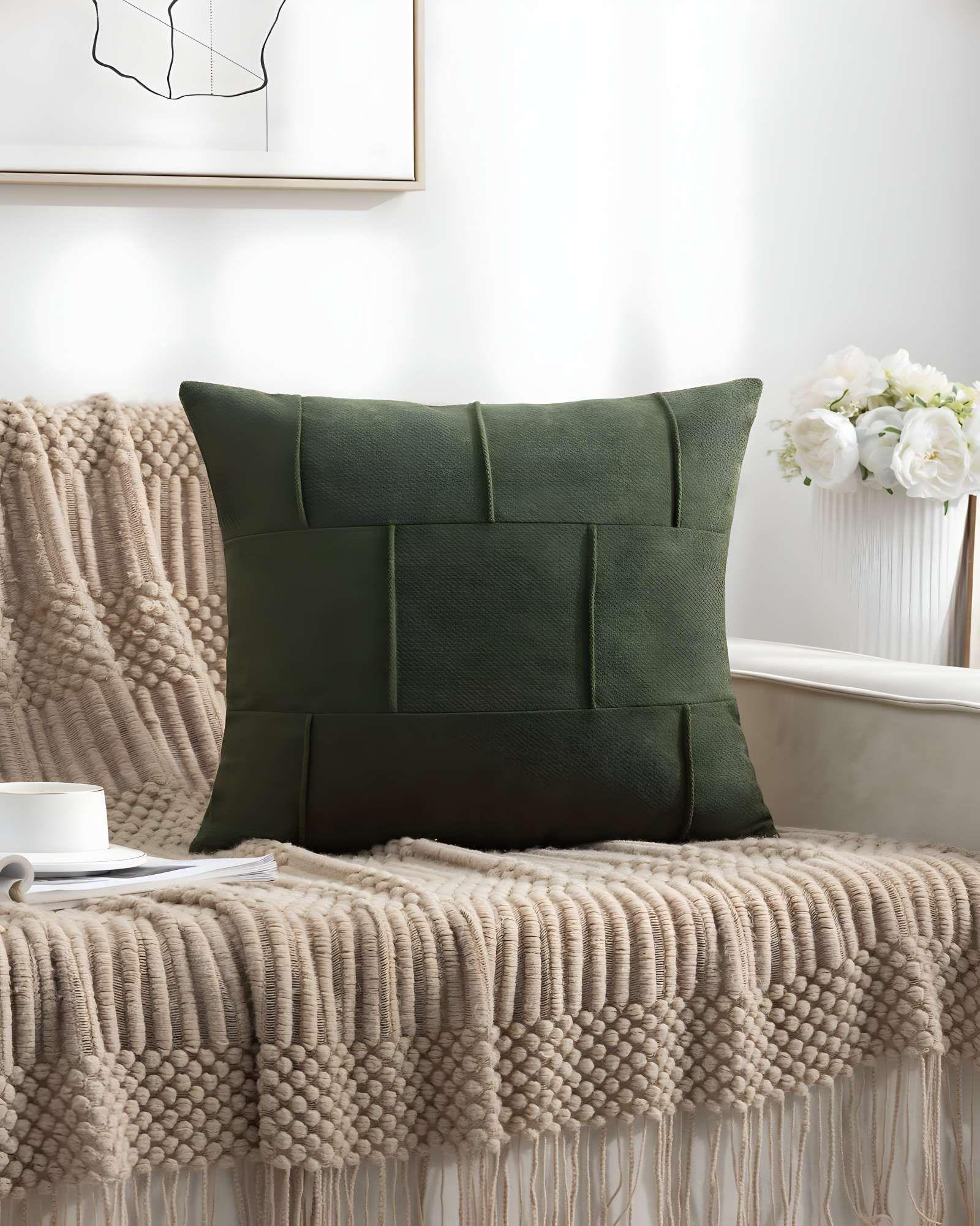 PACK DE 2 FUNDAS DE COJIN PLISADA 45X45 VERDE-2