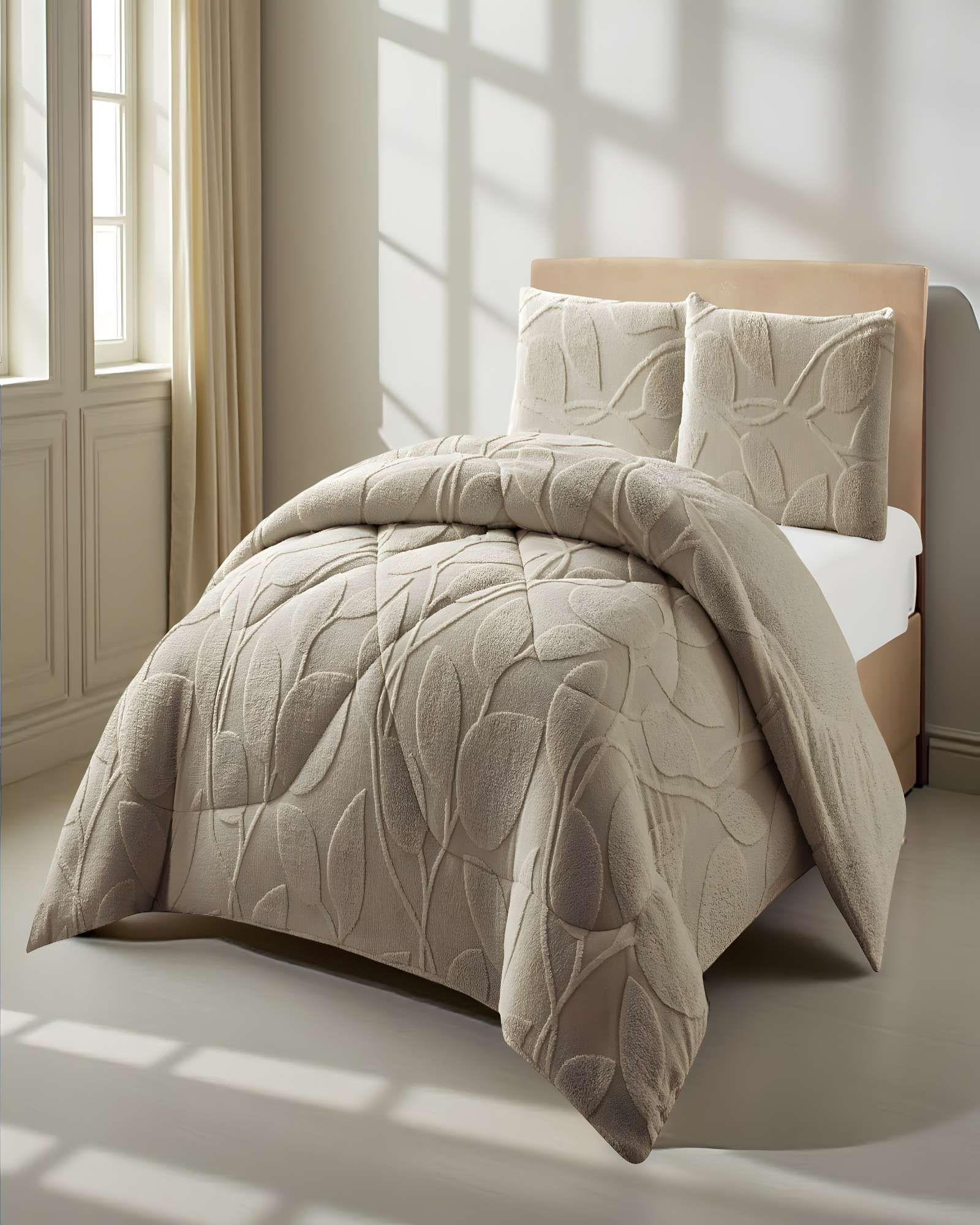 COBERTOR SHERPA TEXTURIZADO RY KING CAFÉ-2