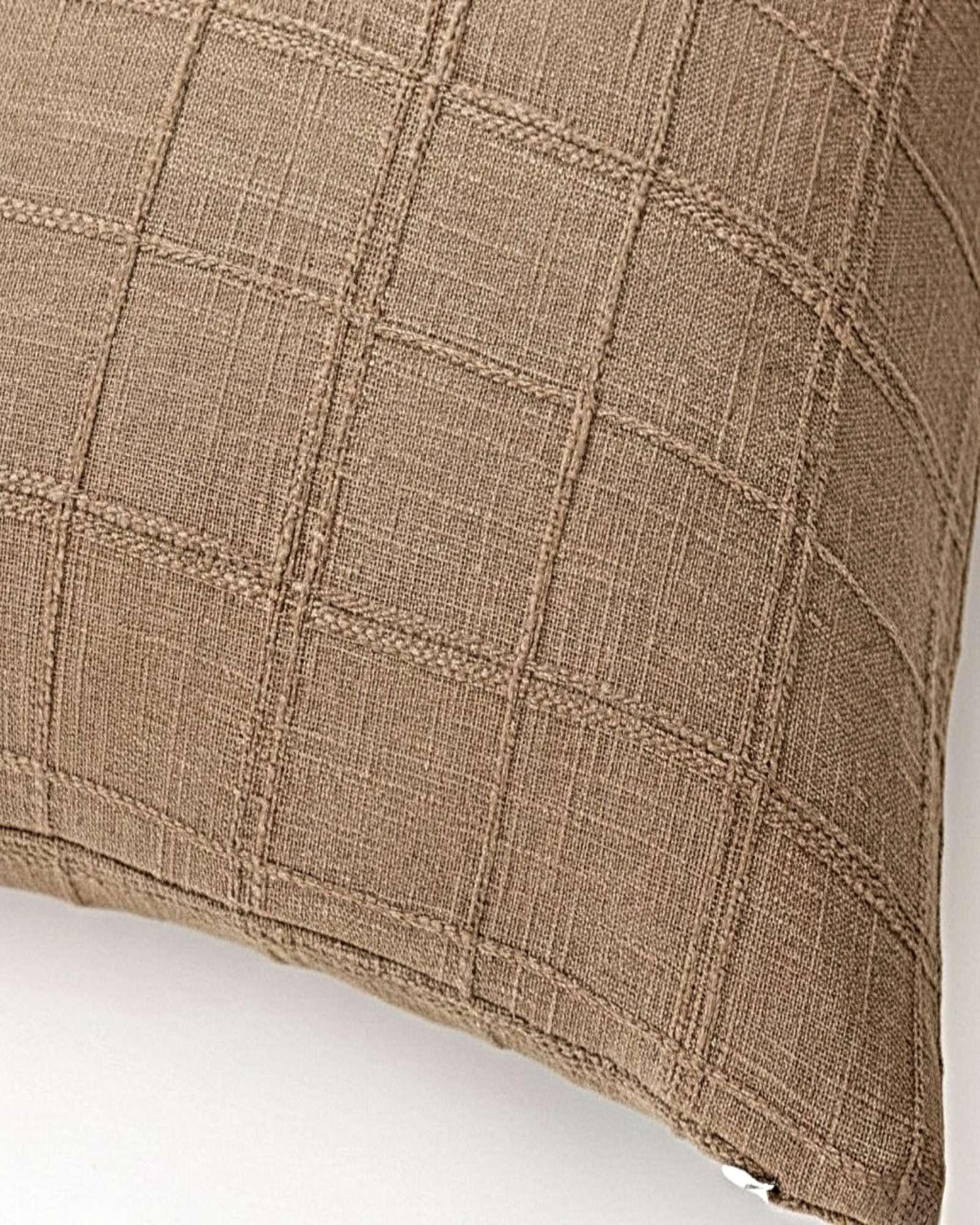 PACK DE 4 FUNDAS DE COJIN JACQUARD CUADRILLE 45X45 CM CAFÉ-4