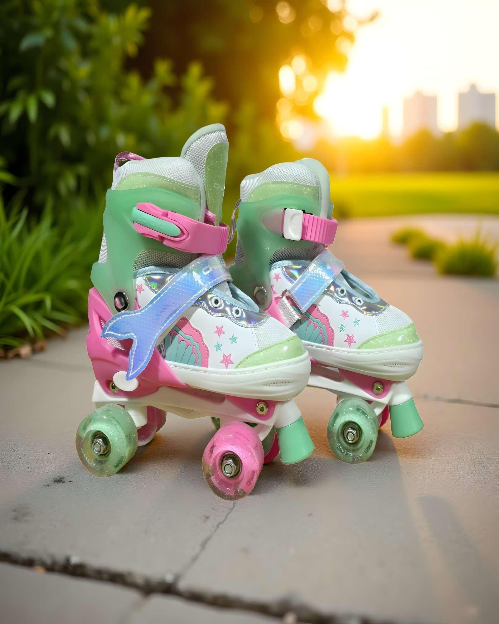 PATIN 4 RUEDAS CON LUCES MAS KIT TALLA M 35-38 MUILTICOLOR3-3