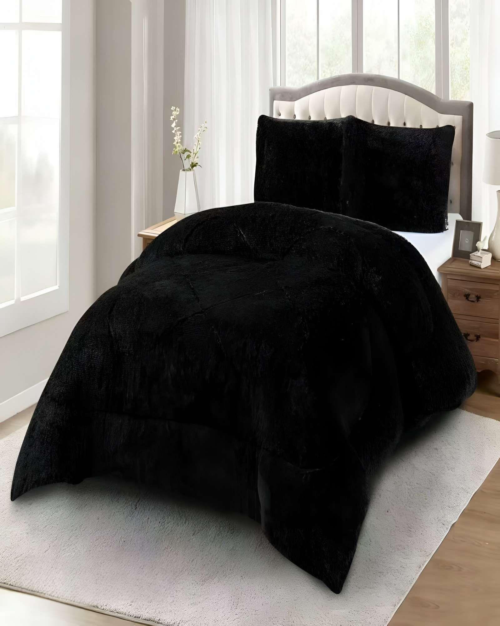 COBERTORES CON CHIPORRO DE PELUDOS KING 250X270CM NEGRO2-2