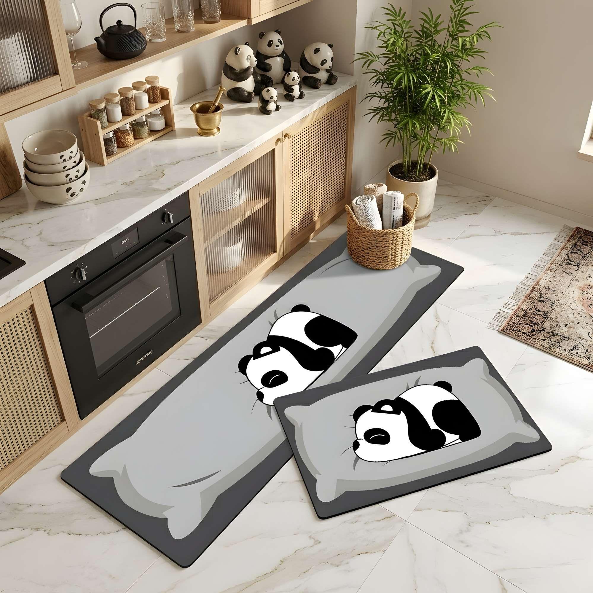 DUO DE  ALFOMBRAS DE GOMA MINIMALISTAS PARA COCINA B13-2