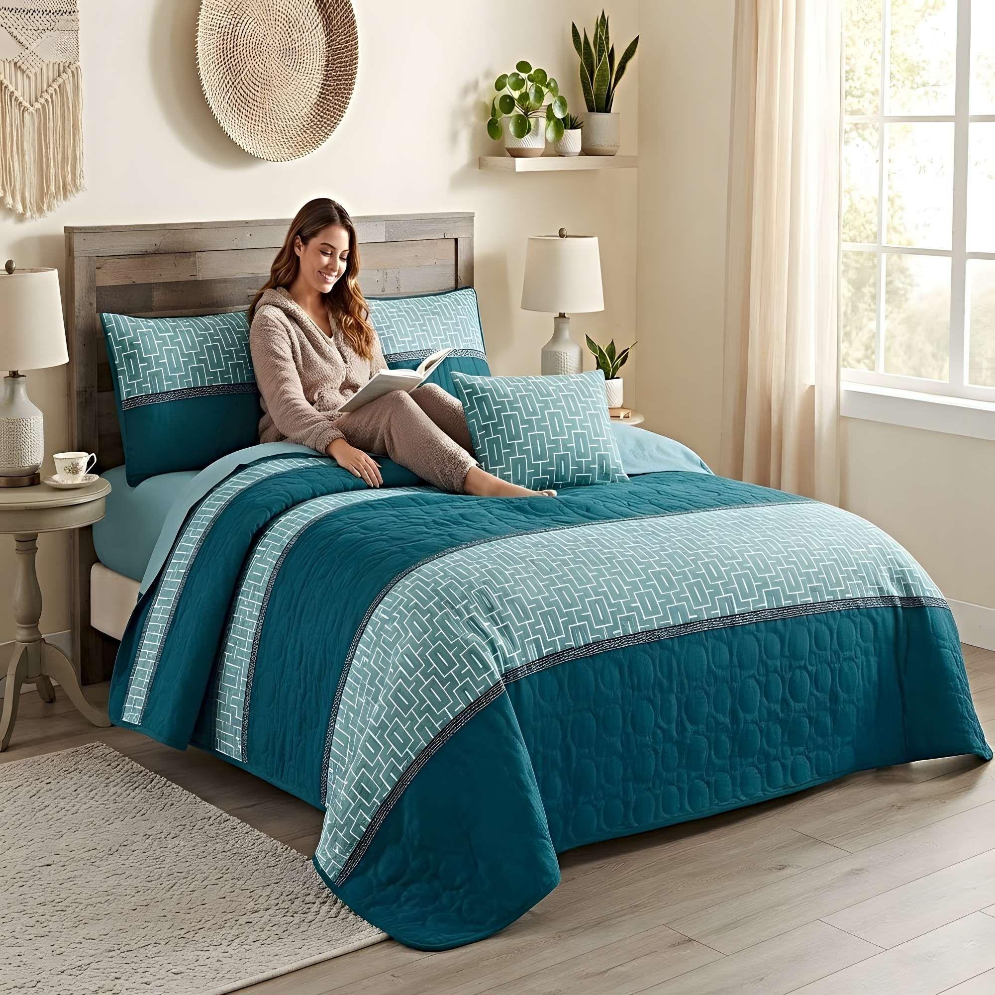 CUBRECAMA QUILT DE VERANO ULTRA FRESCO PLAZA Y MEDIA C8-2