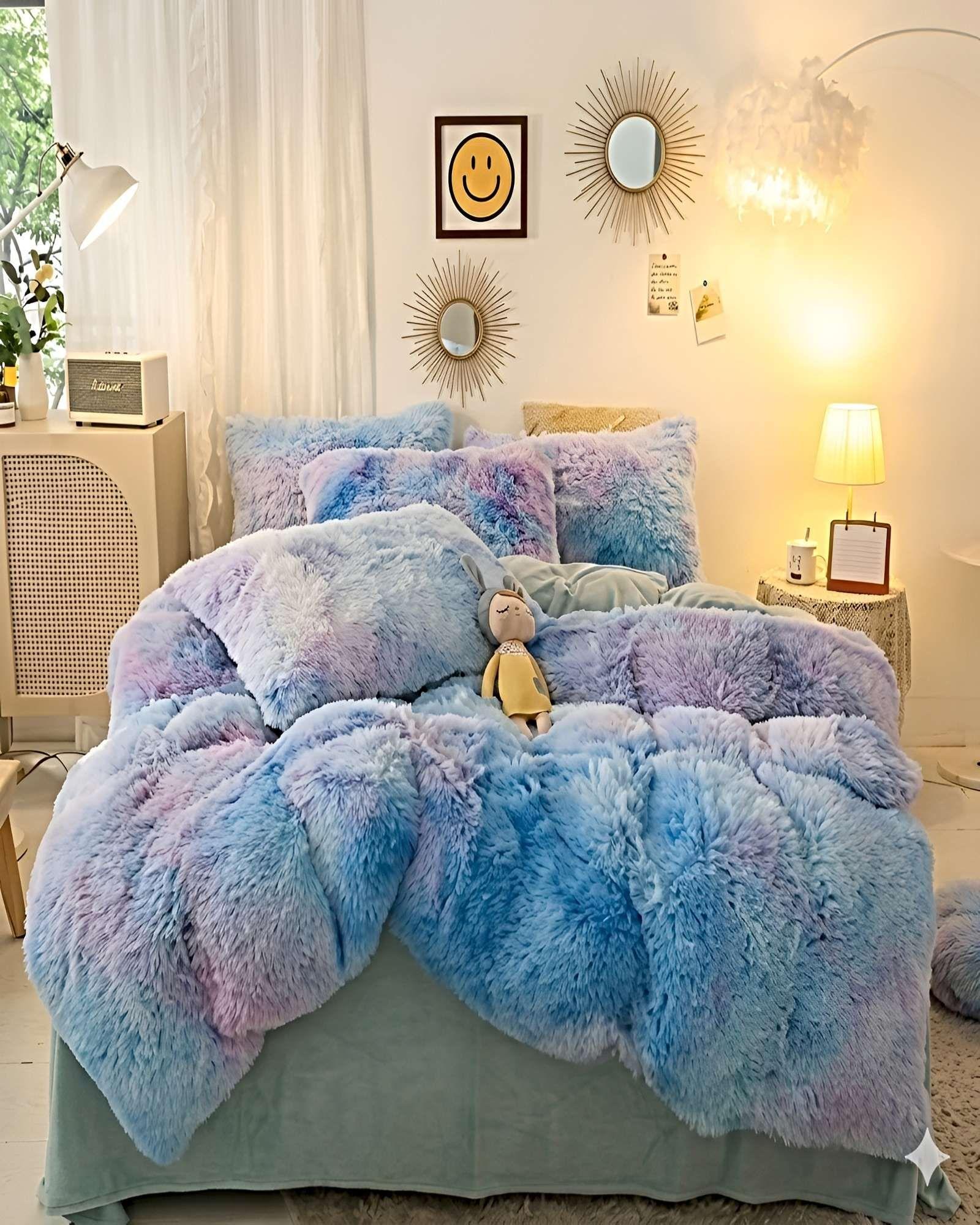 SET COBERTOR DE INVIERNO PELUDO 2 PLAZAS 230X250CM MULTICOLOR 2-3