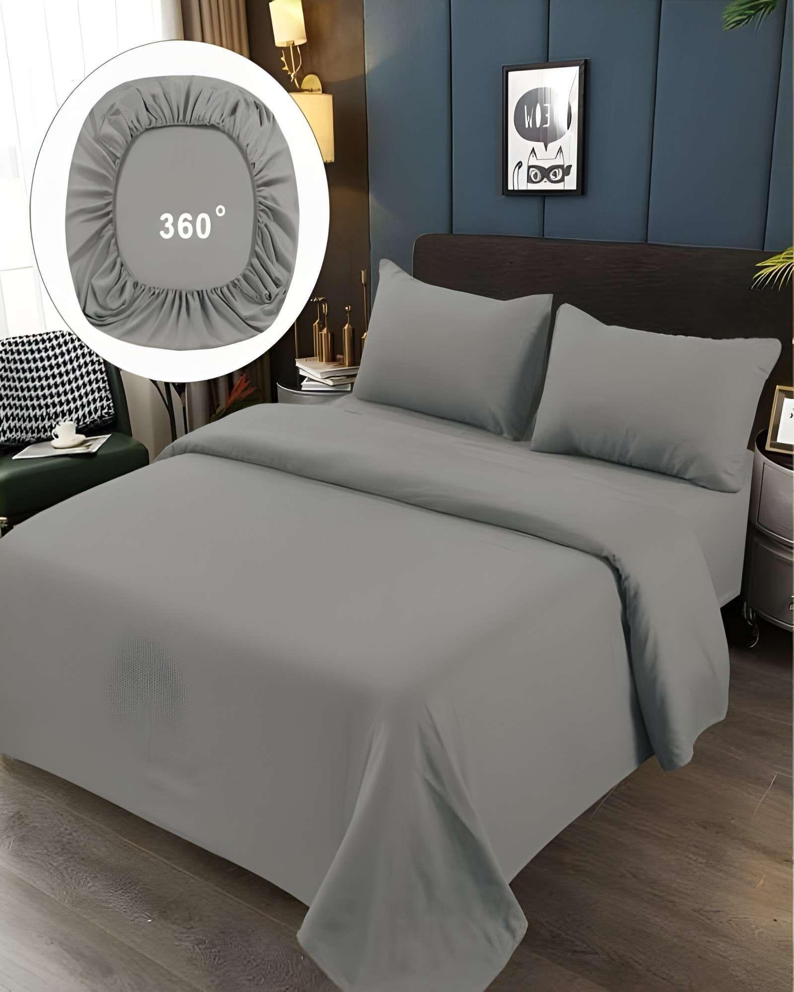 JUEGO DE SABANAS DE 500 HILOS 1 PLAZA COLOR GRIS-2