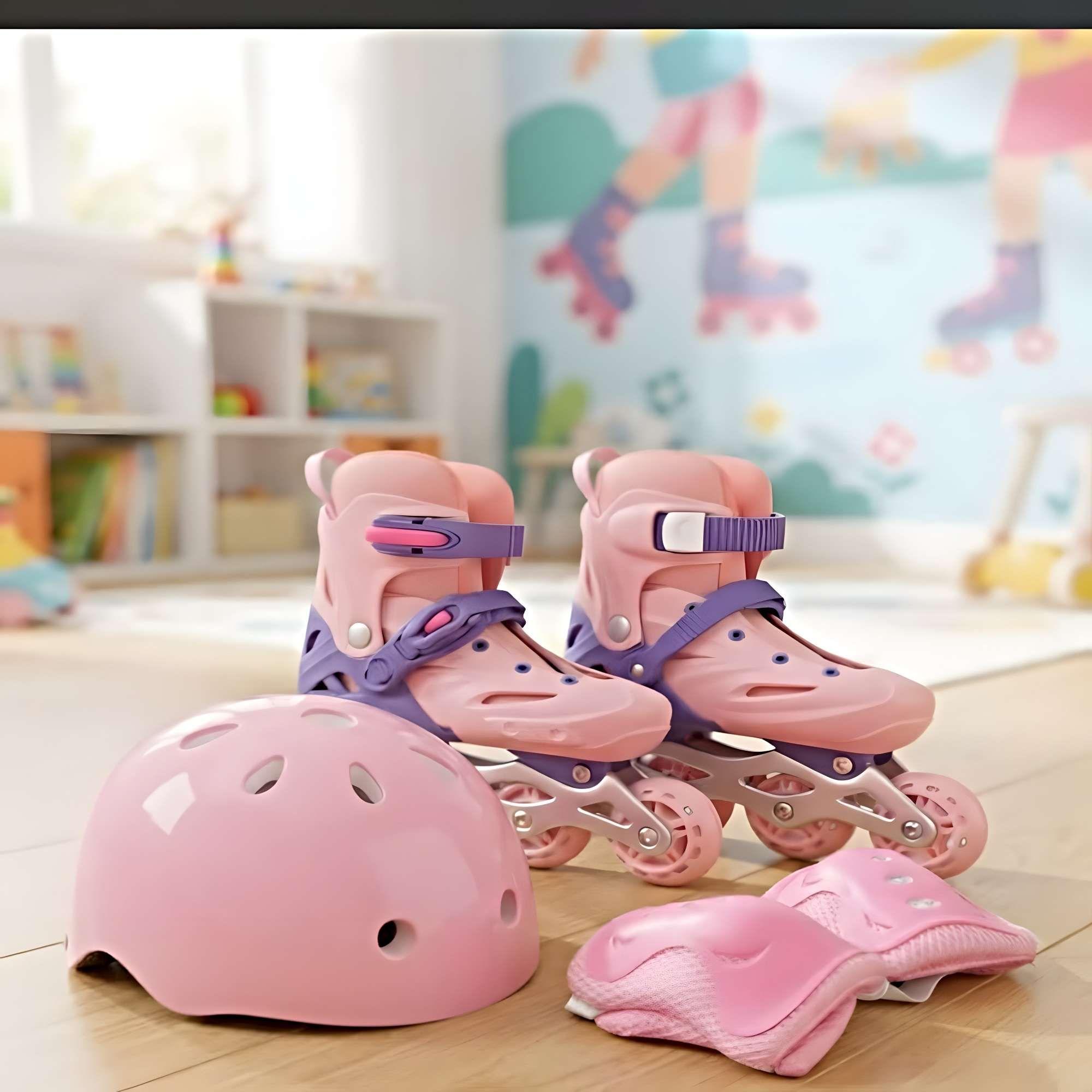 SET DE PATINES AJUSTABLES CON KIT DE SEGURIDAD  TALLA M (35-38) MULTICOLOR-3