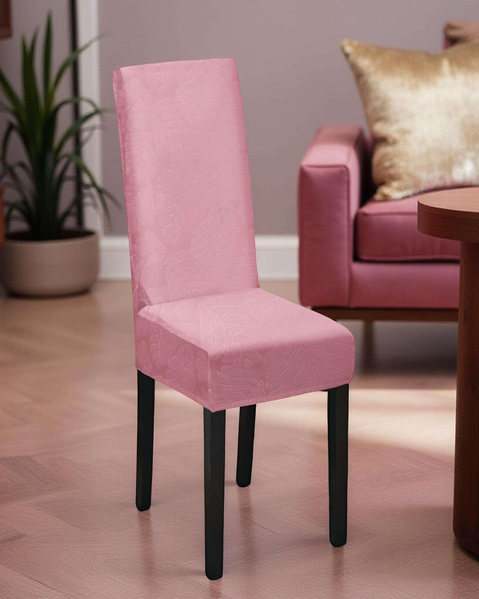 SET DE 6 FUNDAS DE SILLA CON DISEÑO TEXTURIZADO COLORROSADO-3