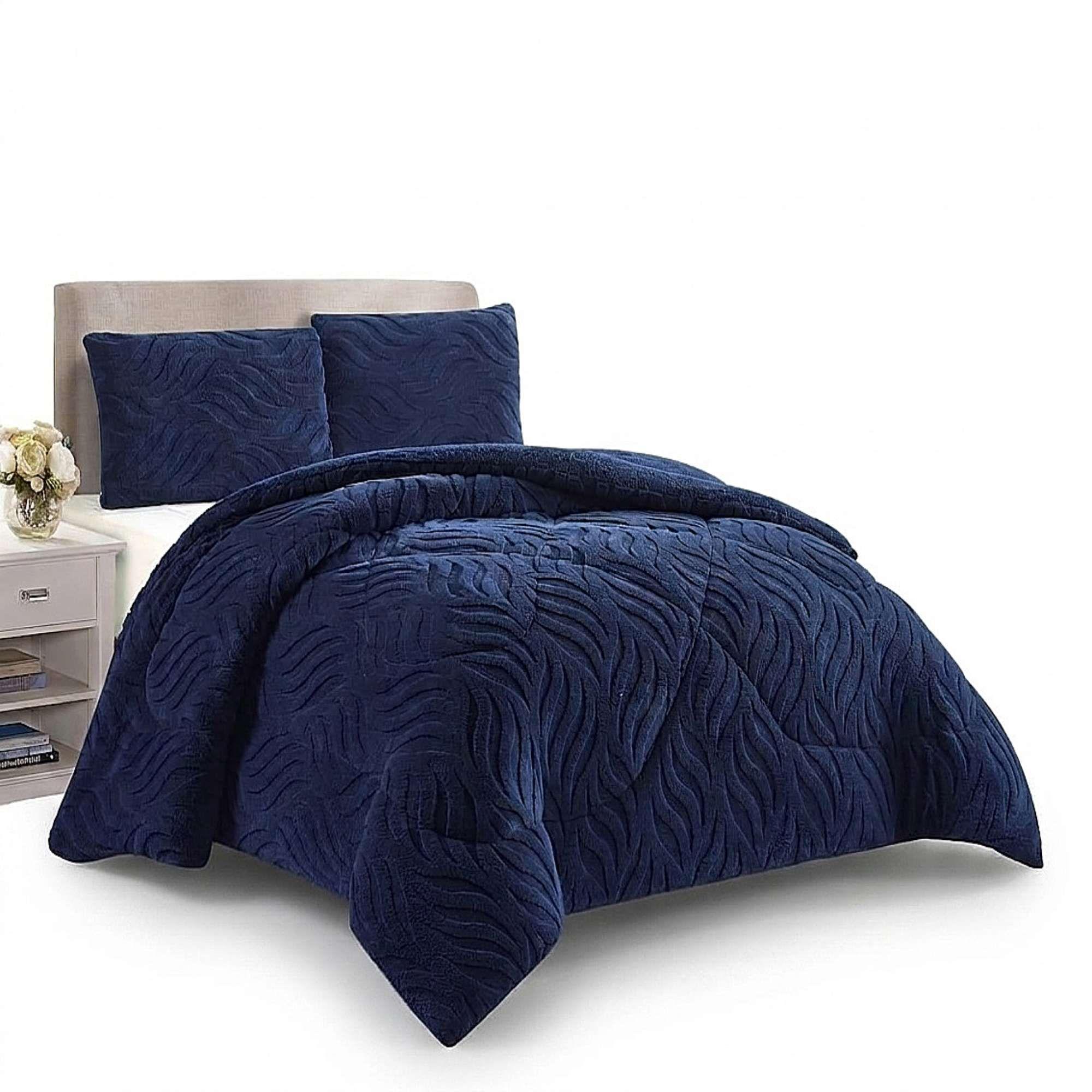 COBERTOR SHERPA TEXTURIZADO RB 2 PLAZAS AZUL O-3