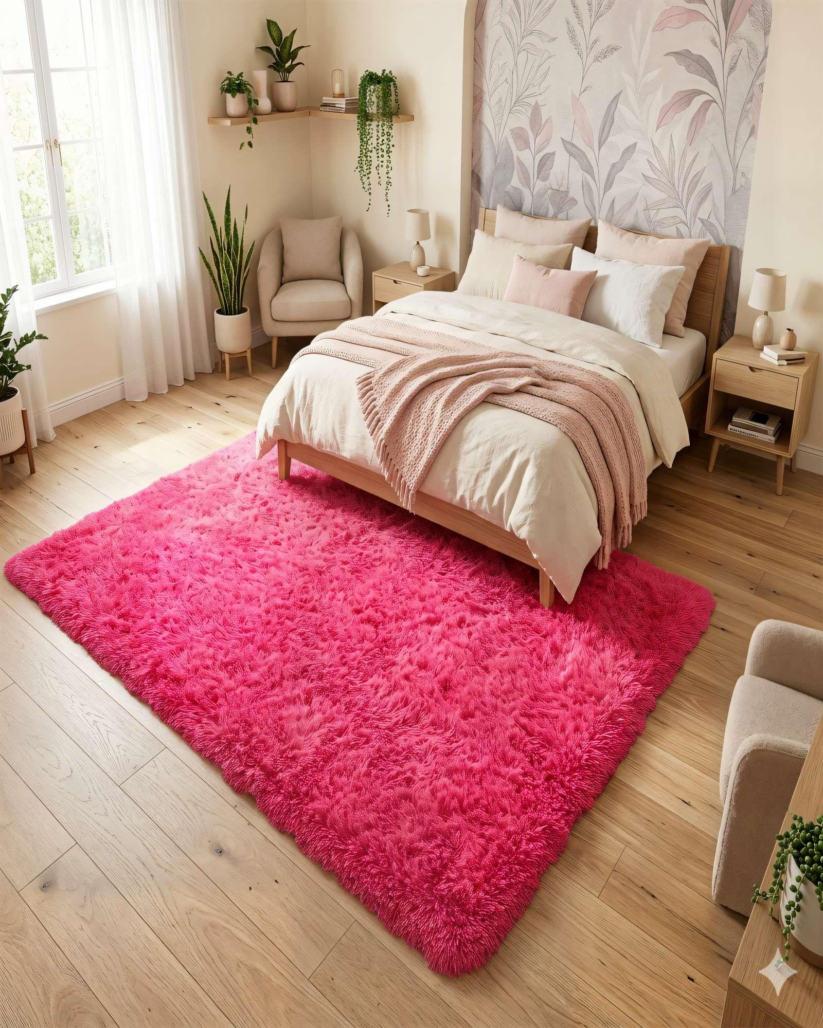ALFOMBRA PELUDA 200X240   COLOR ROSA-3