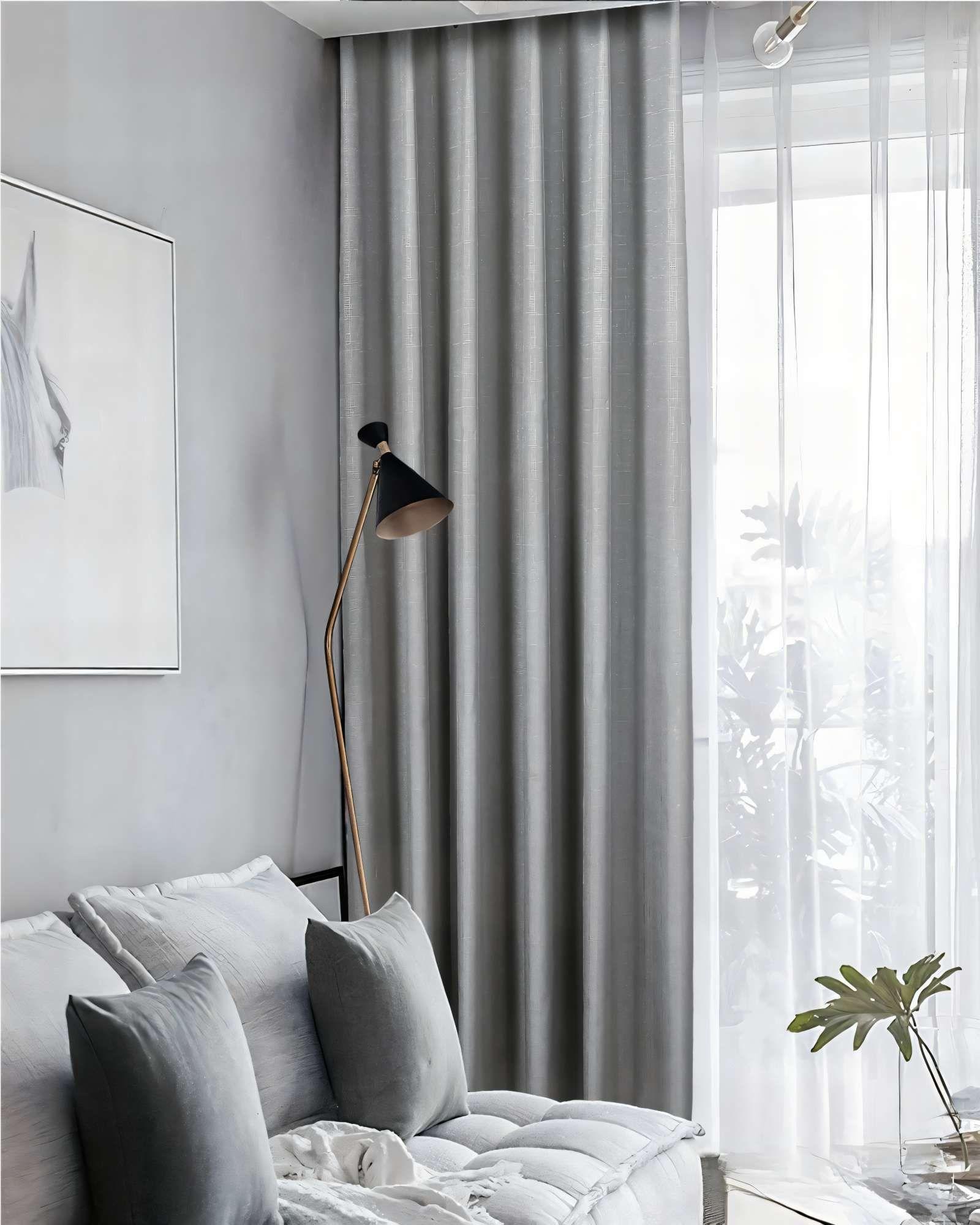 CORTINA ENGOMADA BLACKOUT 2 PAÑOS COLOR GRIS-2