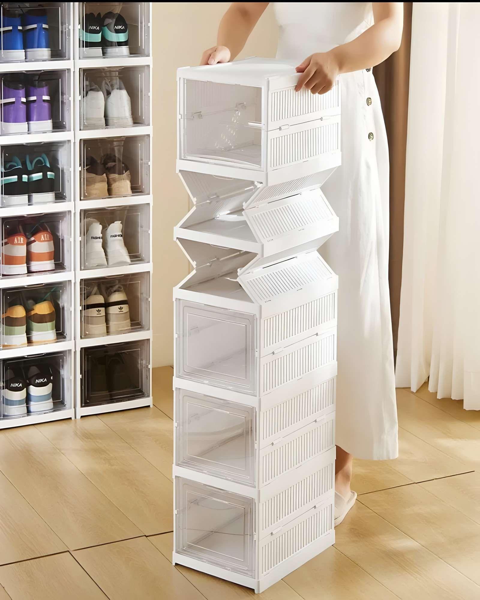 ORGANIZADOR DE ZAPATOS 6 NIVELES PLEGABLE BLANCO-4