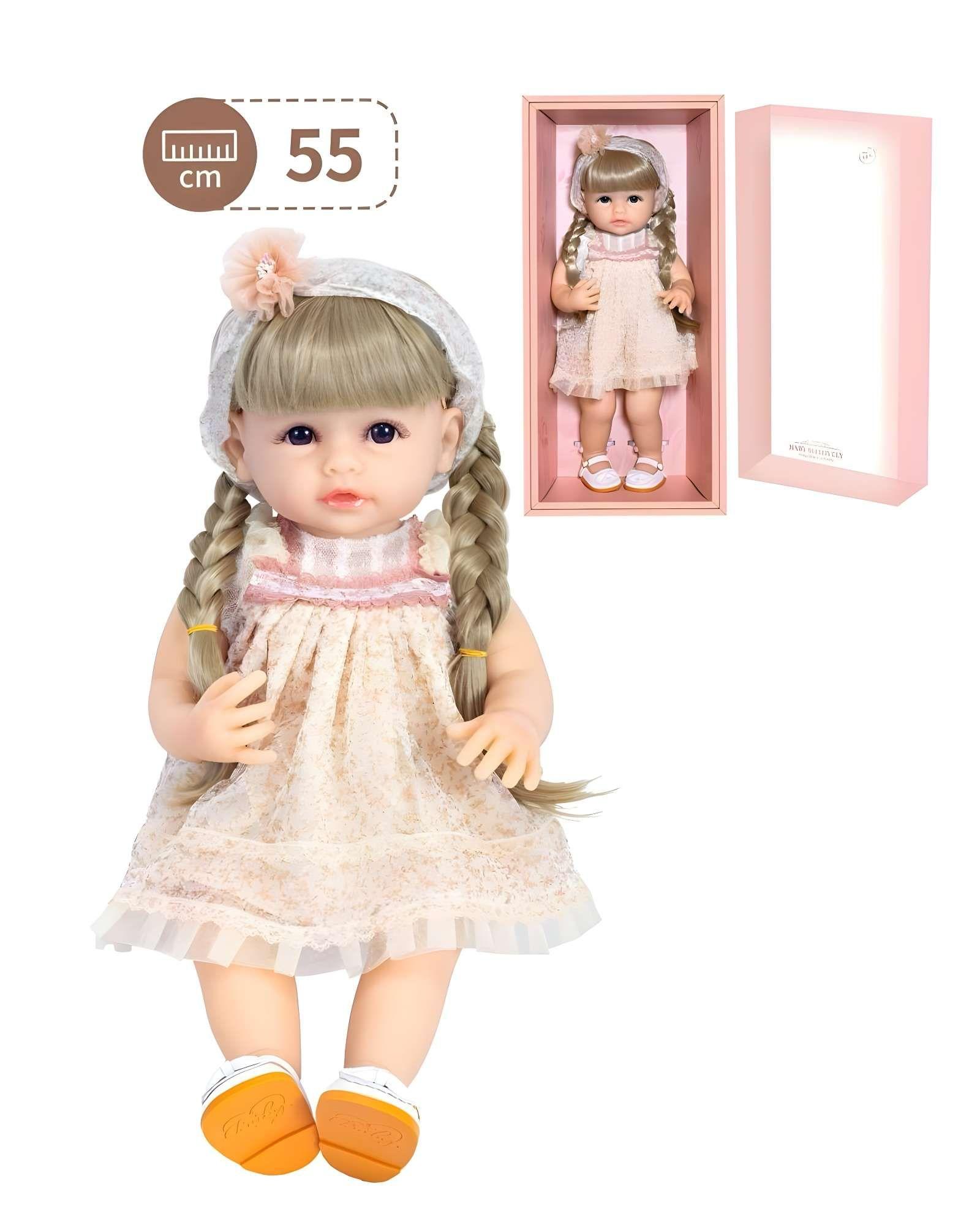 Muñeca infantil bebé realista silicona blanca-0