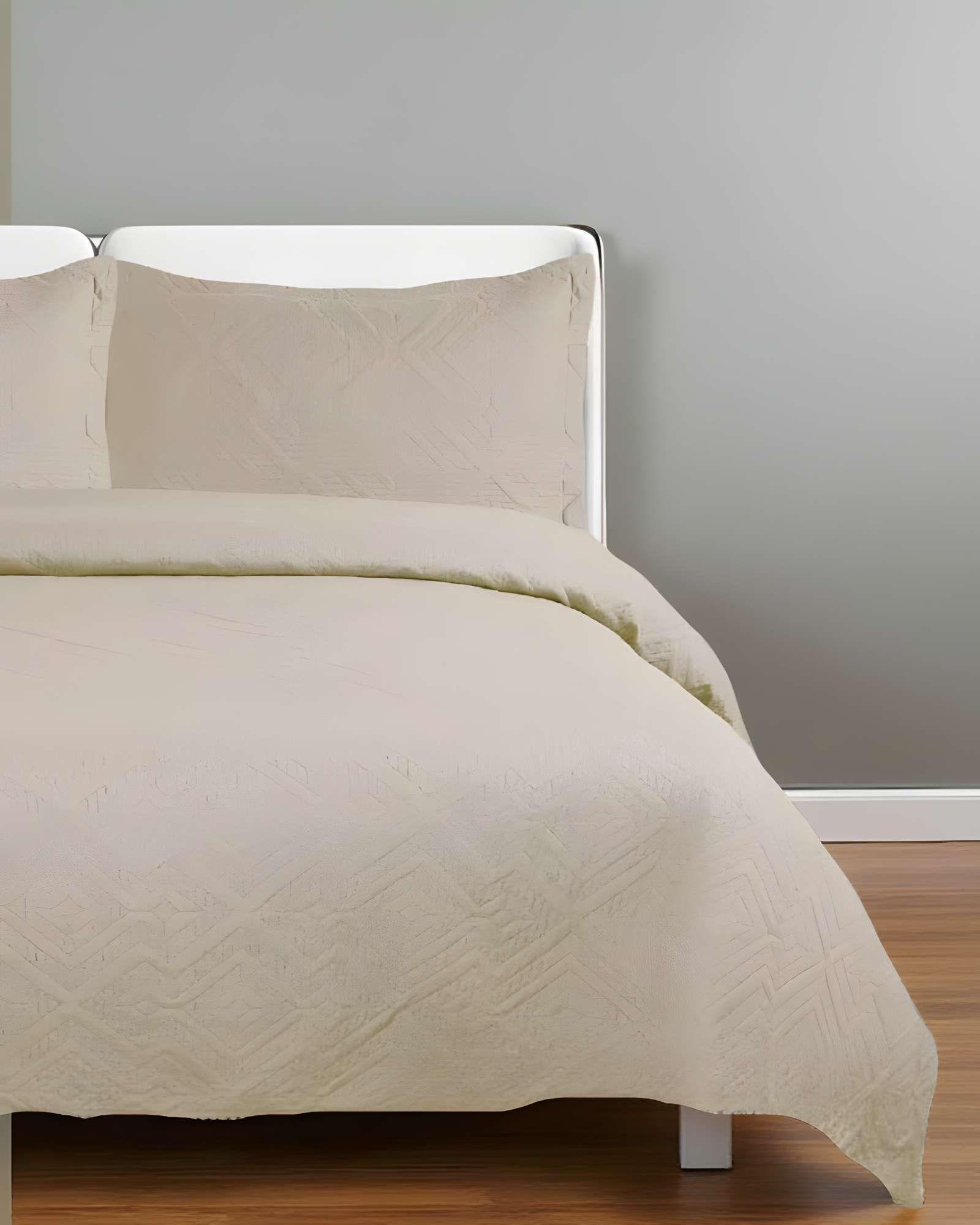 QUILT CUBRECAMA DE VERANO CON COLORES LISOS 2 PLAZAS CAFÉ-2