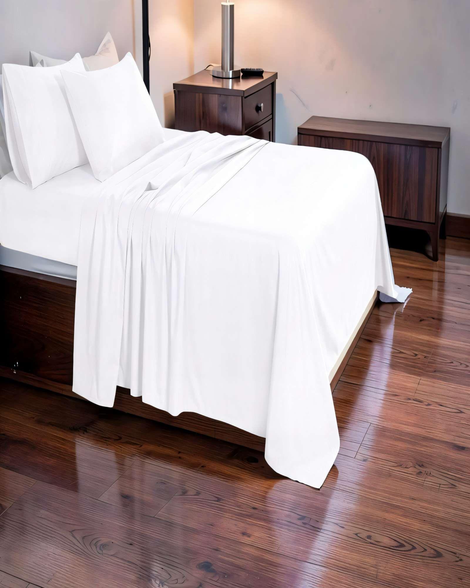 SET DE  SABANA 200 HILOS KING COLOR BLANCO-2