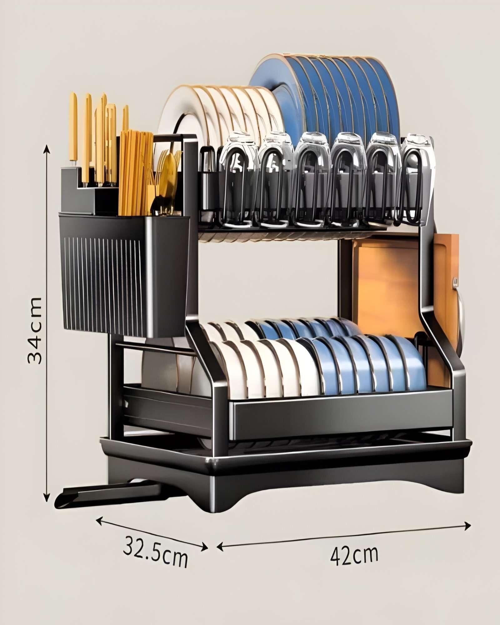 Escurridor de loza de 2 Pisos Ahorra Espacio-2