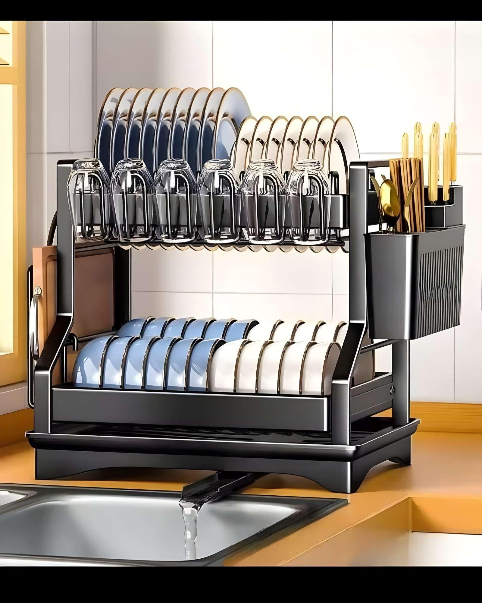 Escurridor de loza de 2 Pisos Ahorra Espacio-3