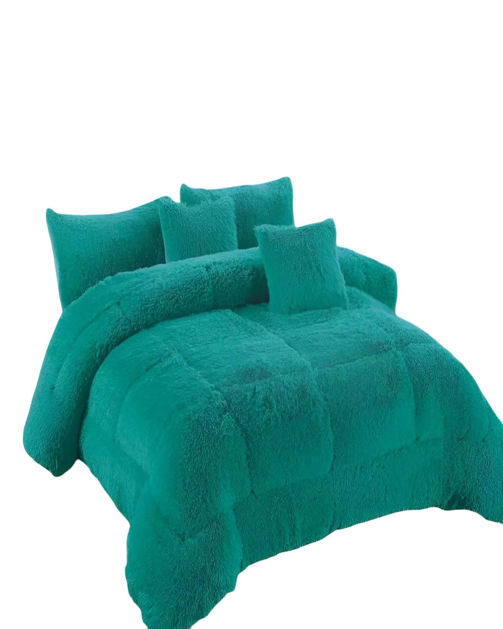 COBERTOR PELUDOS PREMIUM 2 PLAZAS 230CM X 250CM COLOR VERDE-0