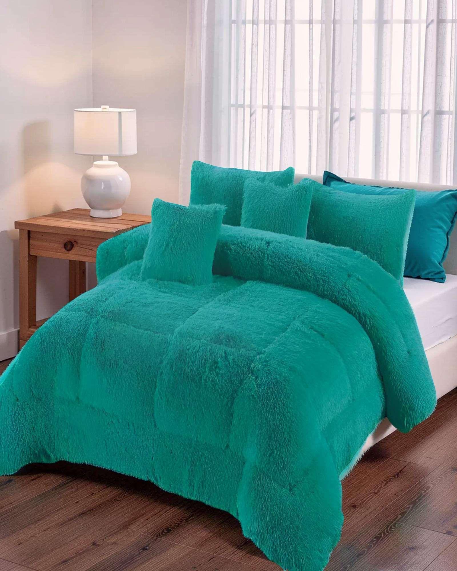 COBERTOR PELUDOS PREMIUM 2 PLAZAS 230CM X 250CM COLOR VERDE-2