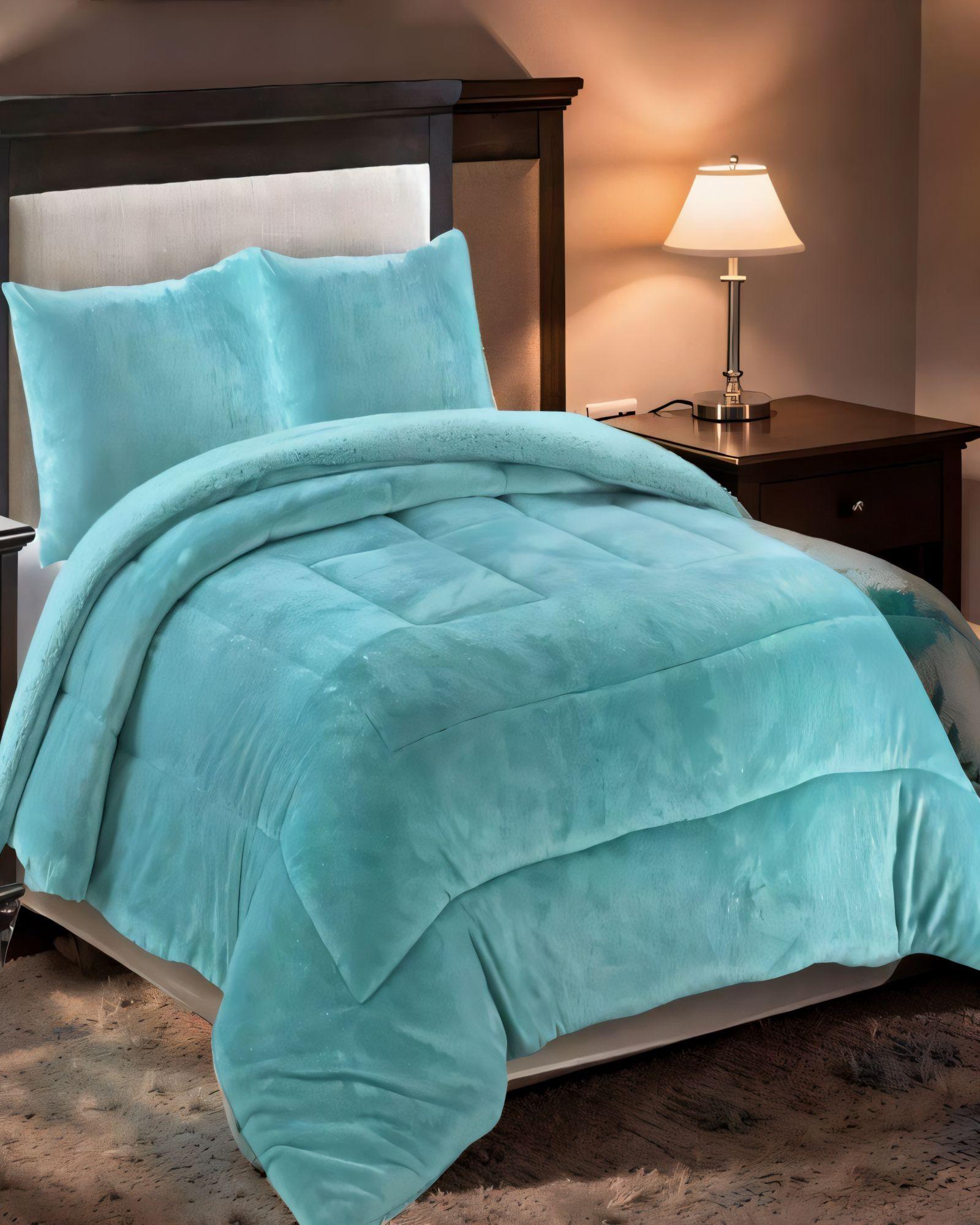 COBERTOR SHERPA KING 250X270CM CELESTE B19-3