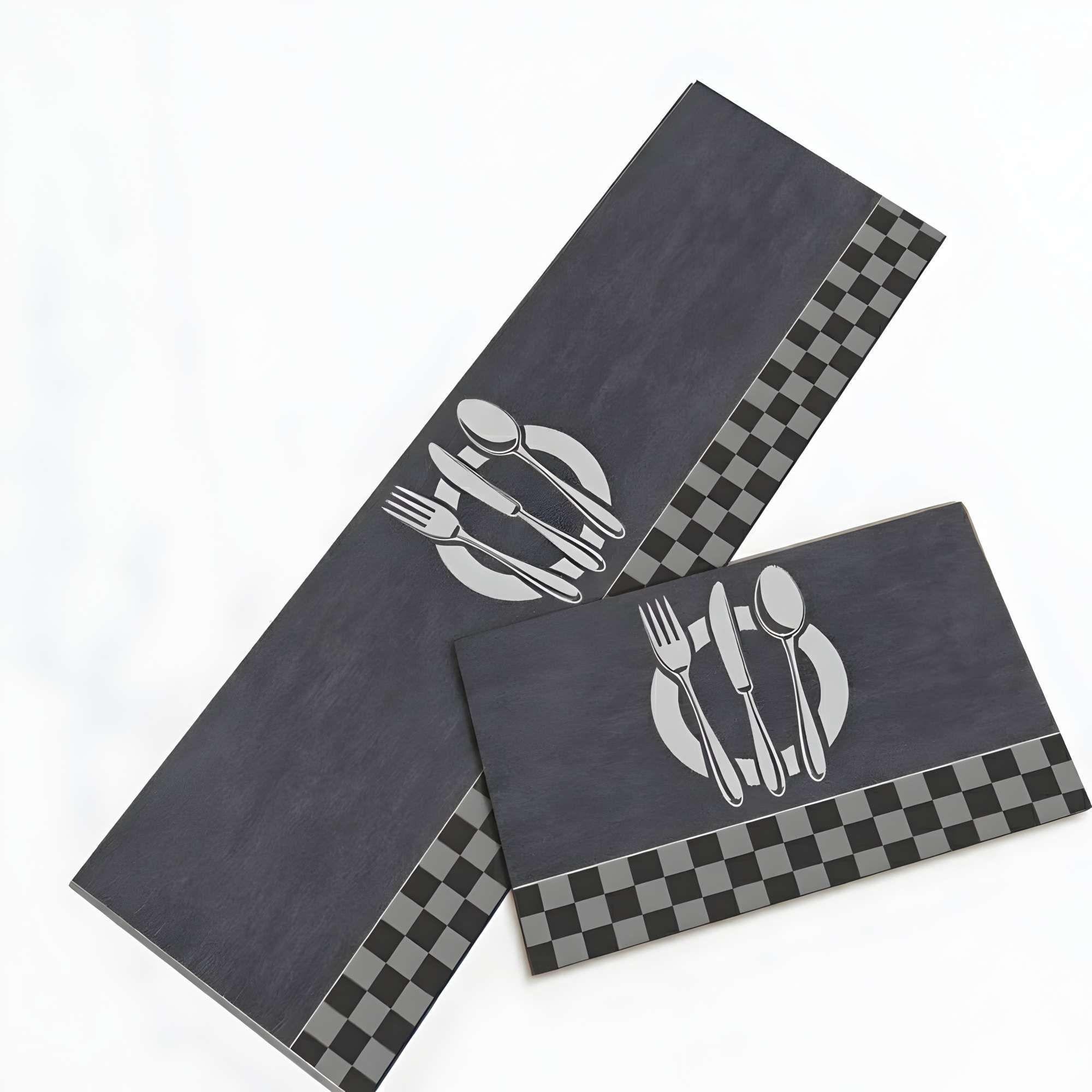 DUO DE  ALFOMBRAS DE GOMA MINIMALISTAS PARA COCINA B16-3