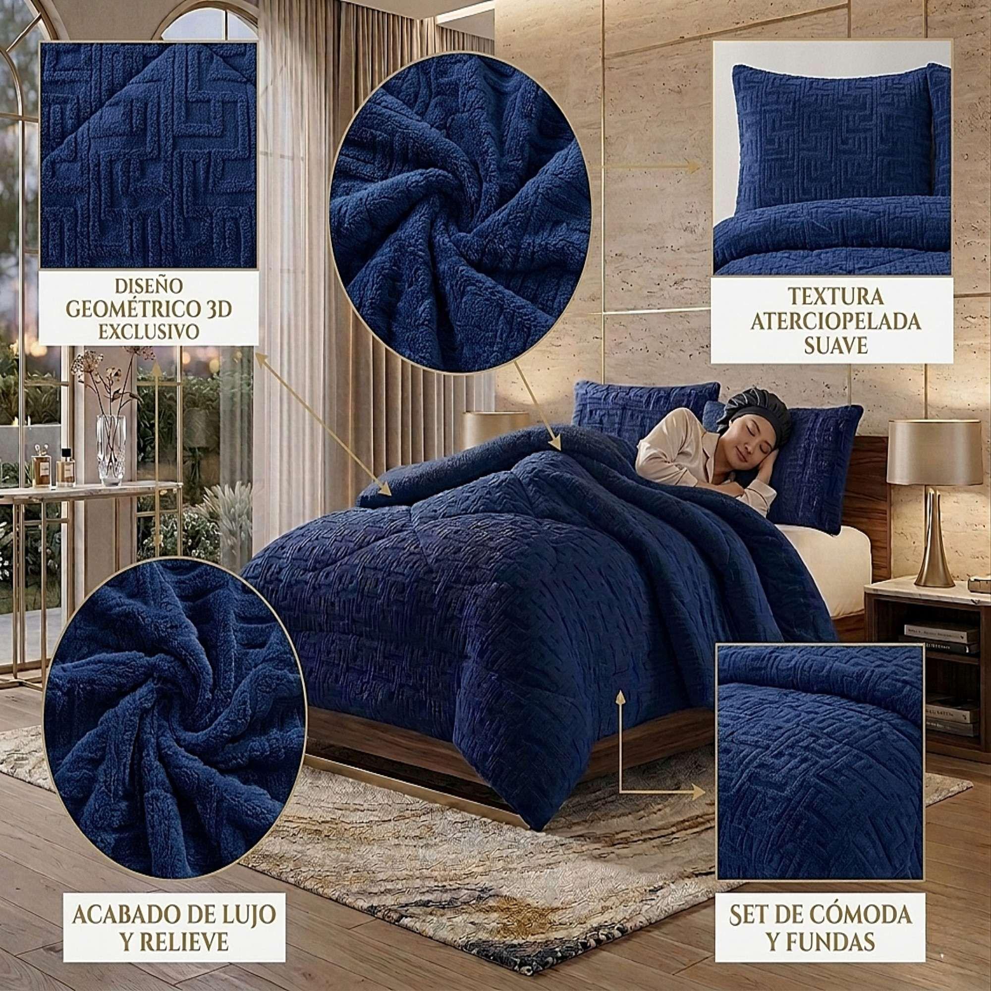 COBERTOR SHERPA TEXTURIZADO RH KING AZUL-2