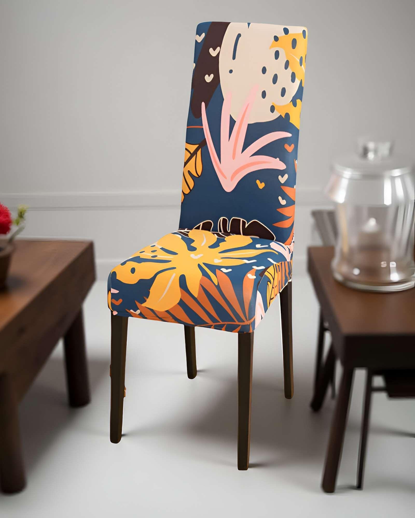 SET DE 6 FUNDAS DE SILLA ELASTICADAS CON DISEÑO ESTAMPADO F8-3